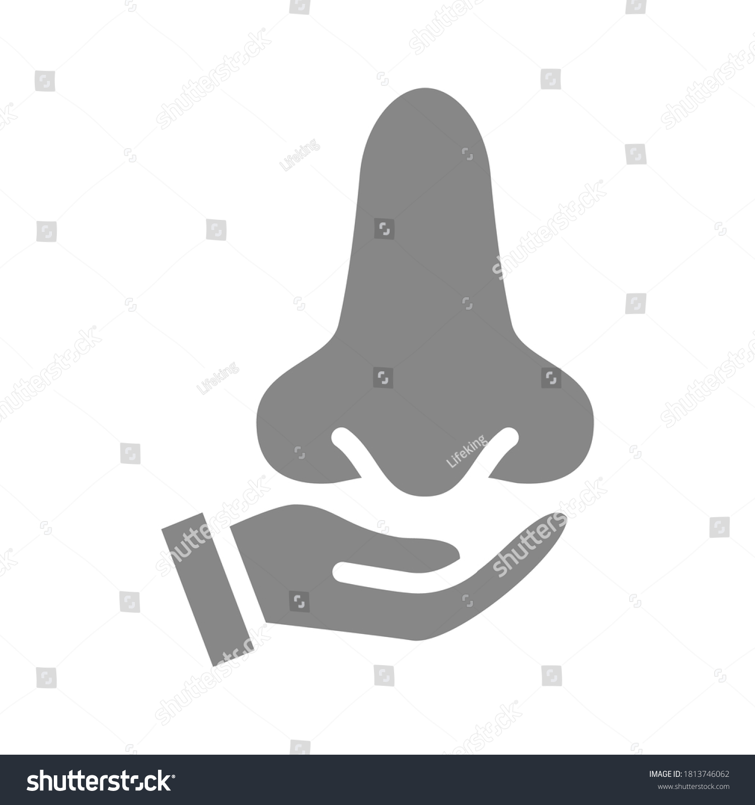 Human Nose On Hand Grey Icon Stock Vector (Royalty Free) 1813746062 ...