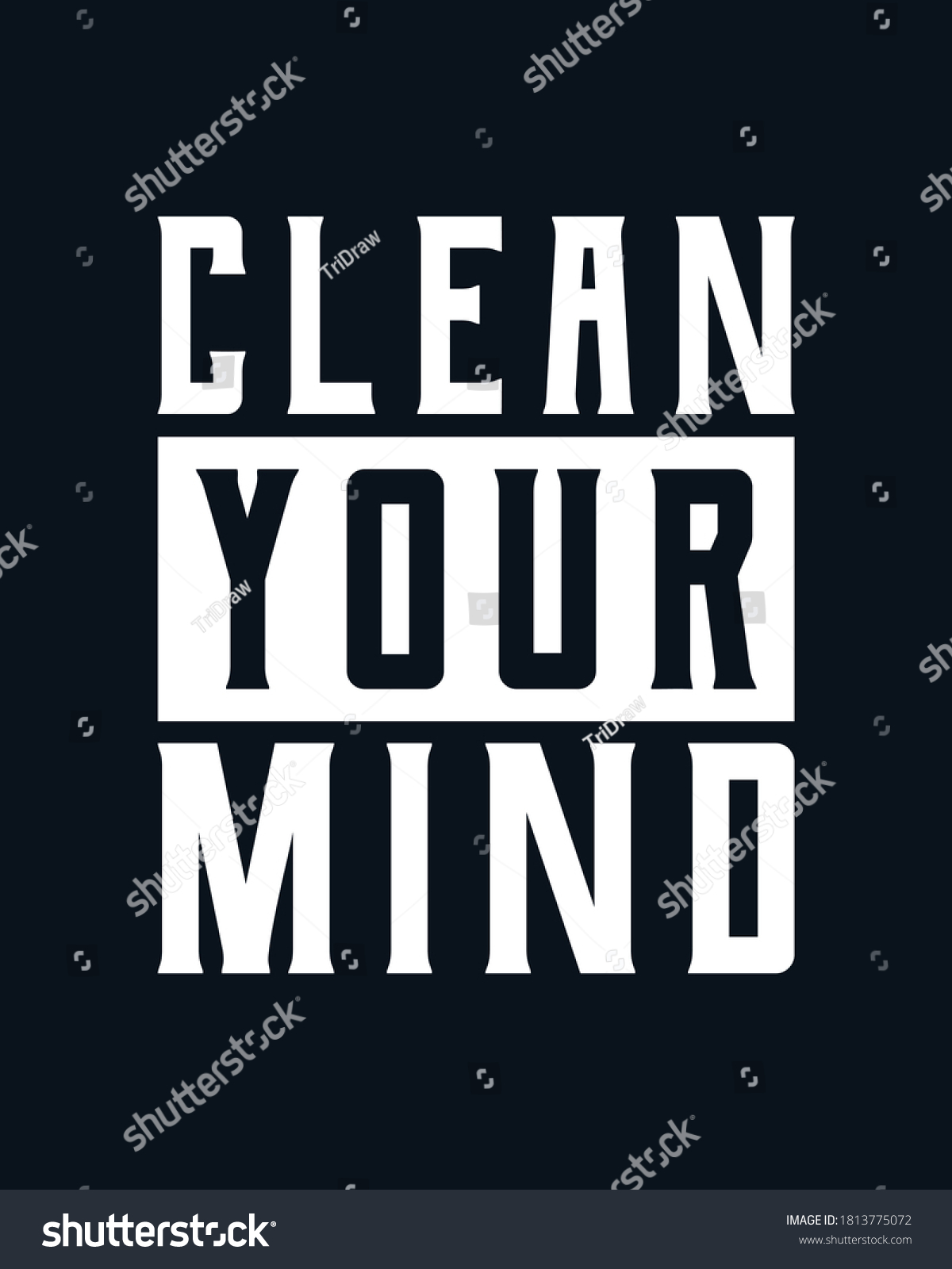 Clean Your Mind Stylish Hand Drawn Stock Vector Royalty Free 1813775072 Shutterstock 7254