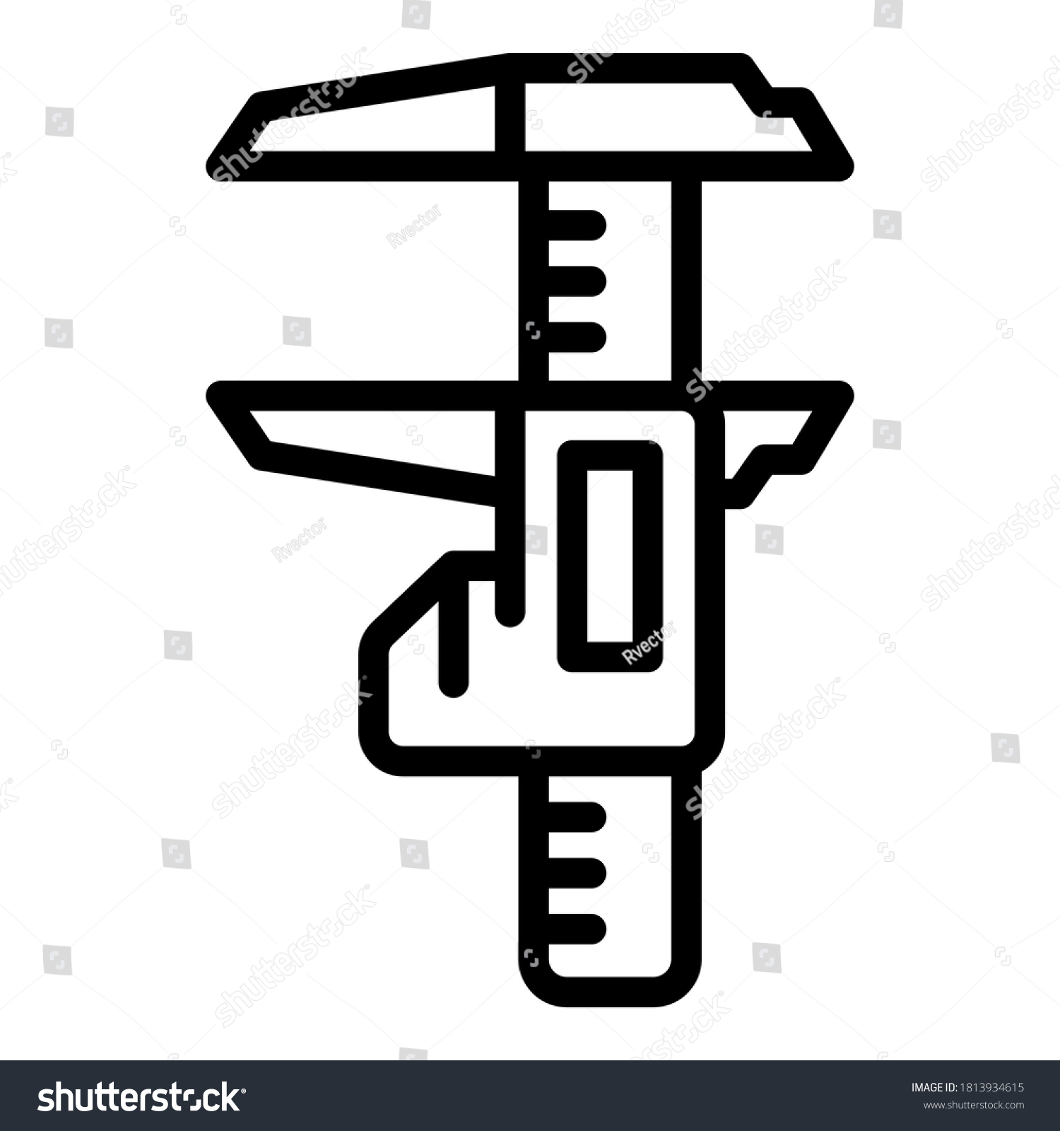 Digital Caliper Icon Outline Digital Caliper Stock Vector (Royalty Free ...