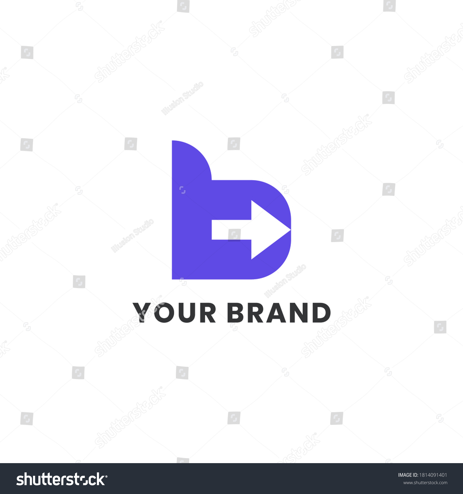 Logo Design Letter B Negative Space Stock Vector (Royalty Free ...