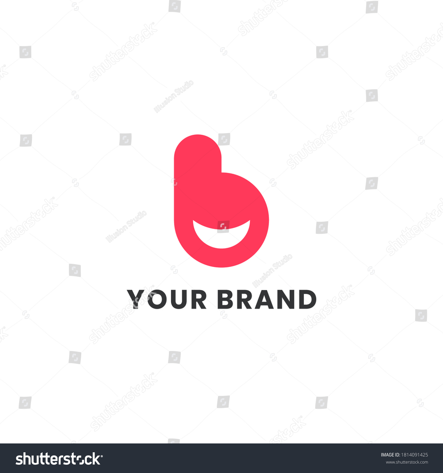 B Smile Logo Design Vector Illustration Stock Vector (Royalty Free ...