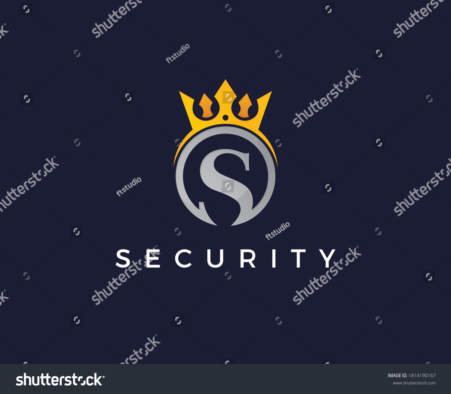 Gold Icon Letter S Logo Crown Stock Vector (Royalty Free) 1814190167 ...