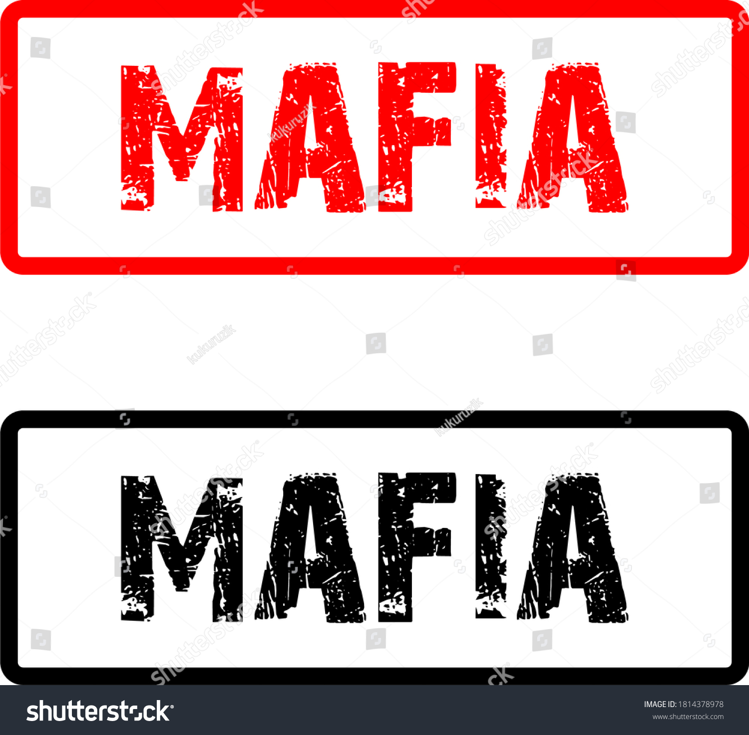 Mafia Red Stamp On White Background Stock Vector (Royalty Free