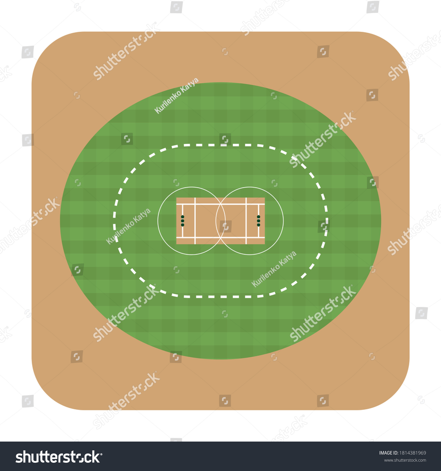 Cricket Field Top View Isolated On Stock Vector (royalty Free 