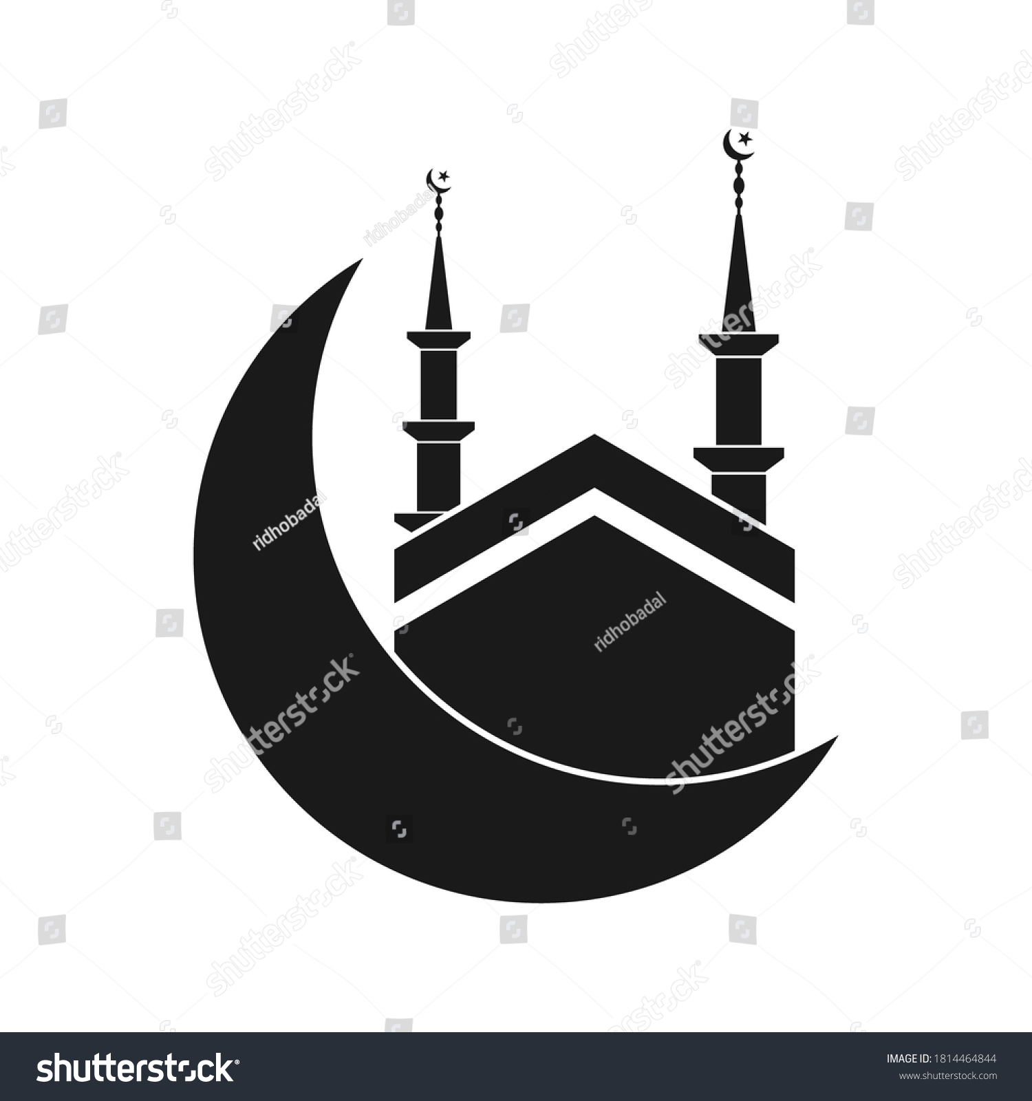 Kaabah Icon Design Mecca Kaabah Color Stock Vector (royalty Free 