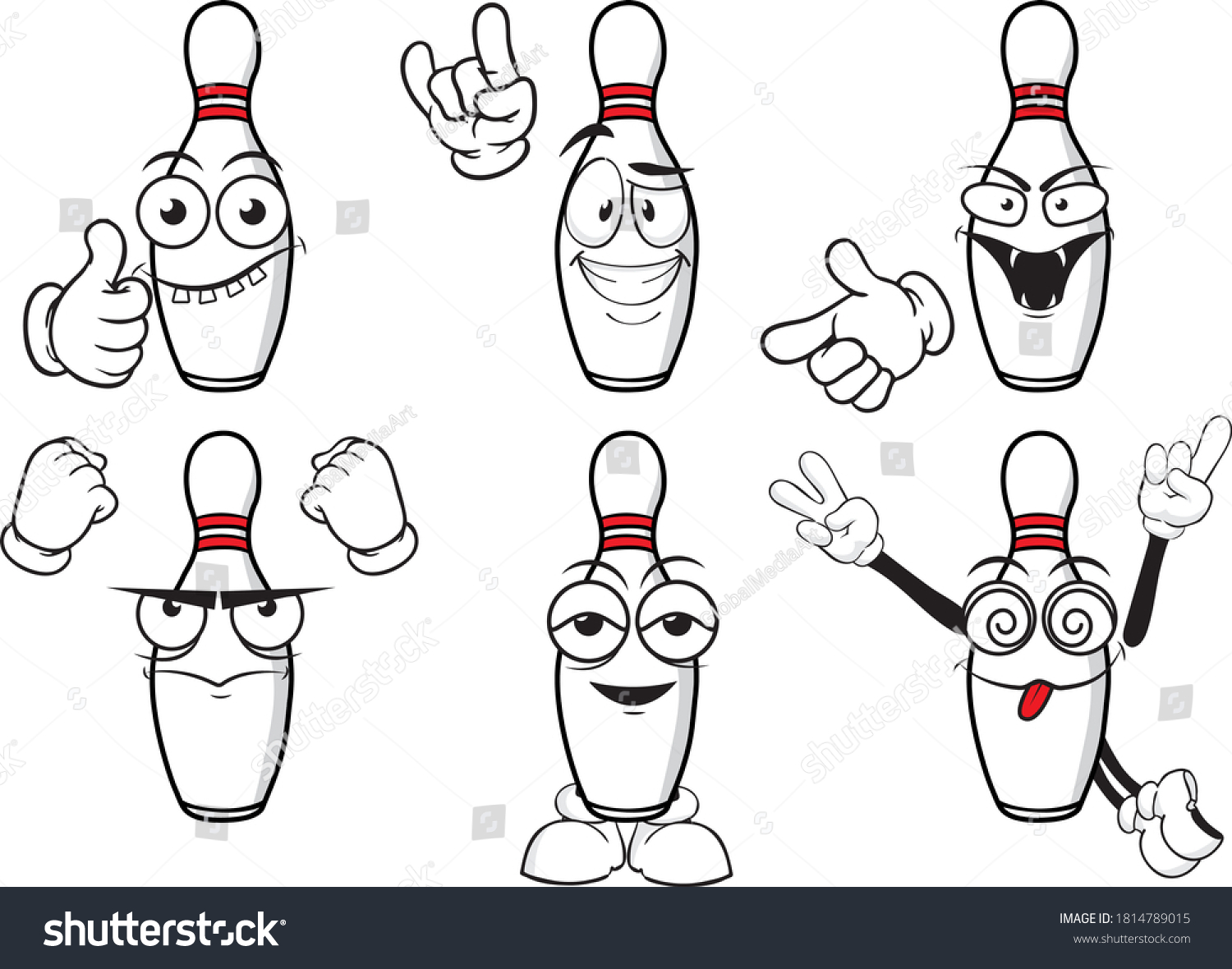 Vector Set Bowling Pins Play Different Stock Vector (Royalty Free ...