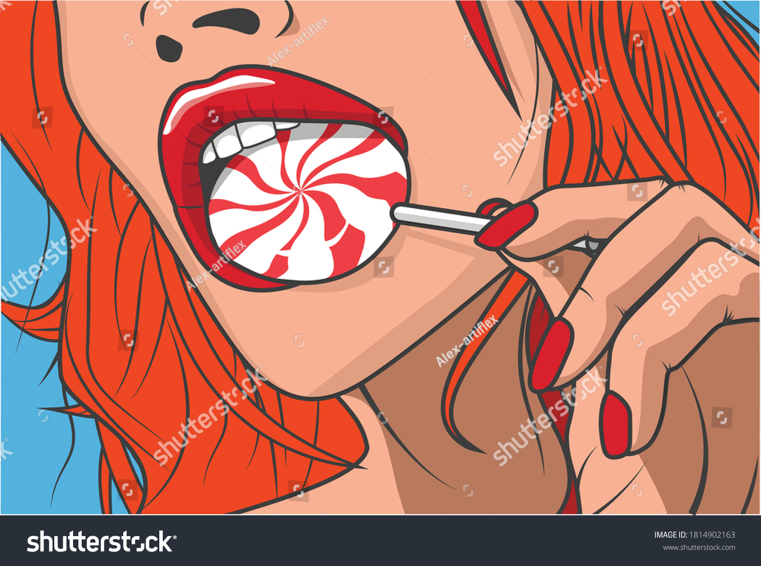 Vector Pop Art Pin Sexy Girl Stock Vector Royalty Free 1814902163