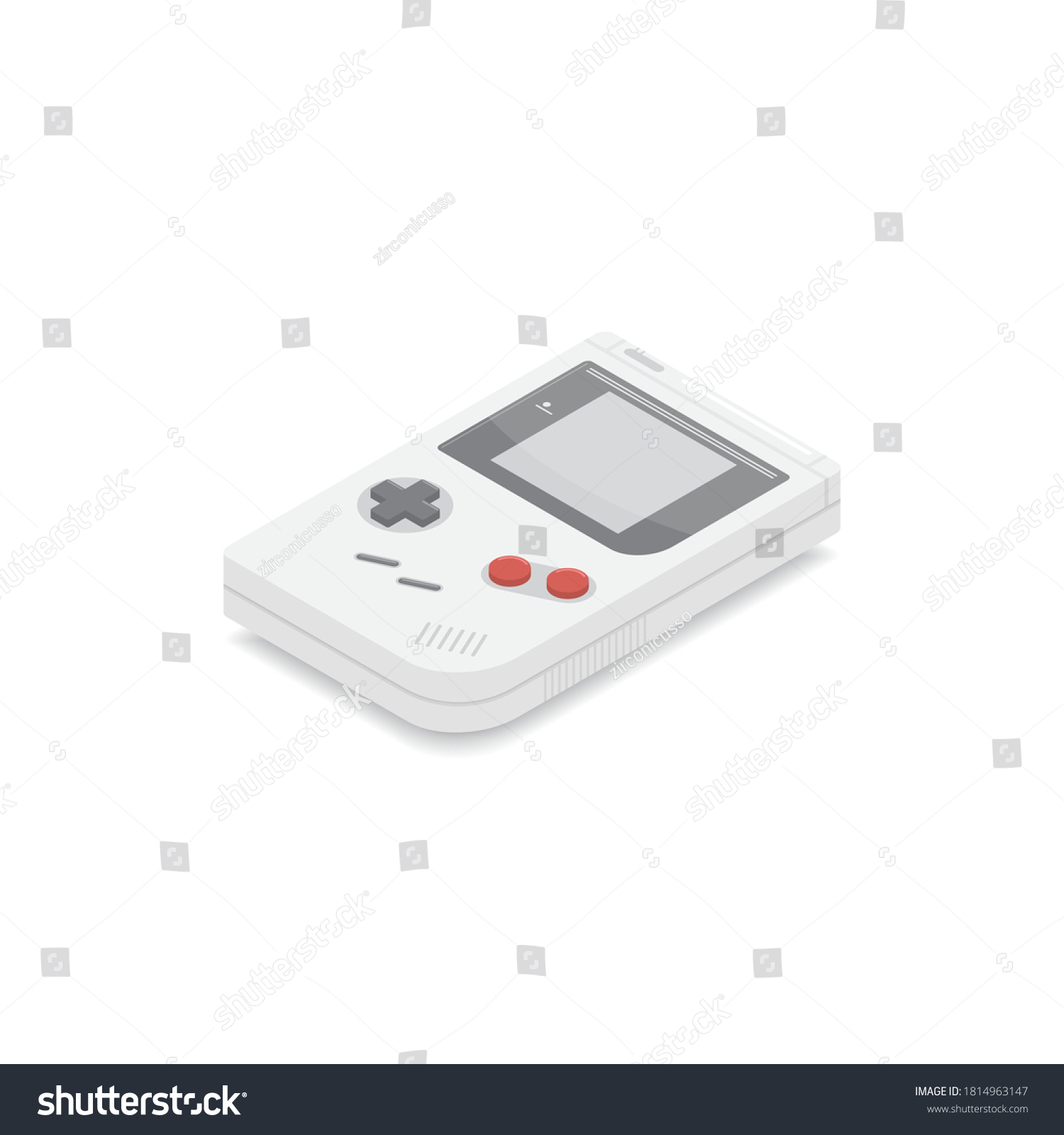 Isometric Gameboy Classic Icon Retro Game Stock Vector (Royalty Free ...