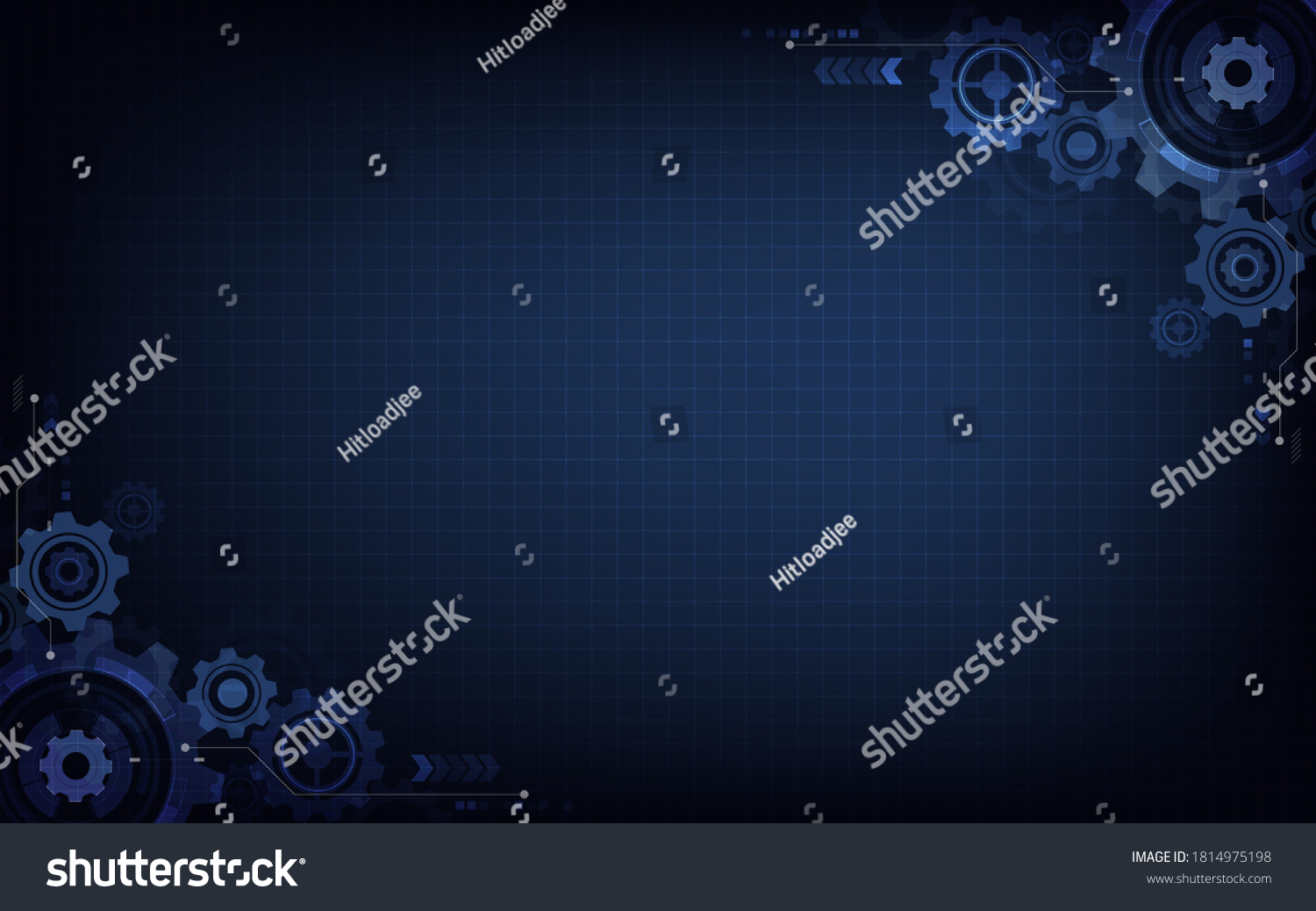 Gear Pattern Technology Background Display Frame Stock Vector (Royalty ...