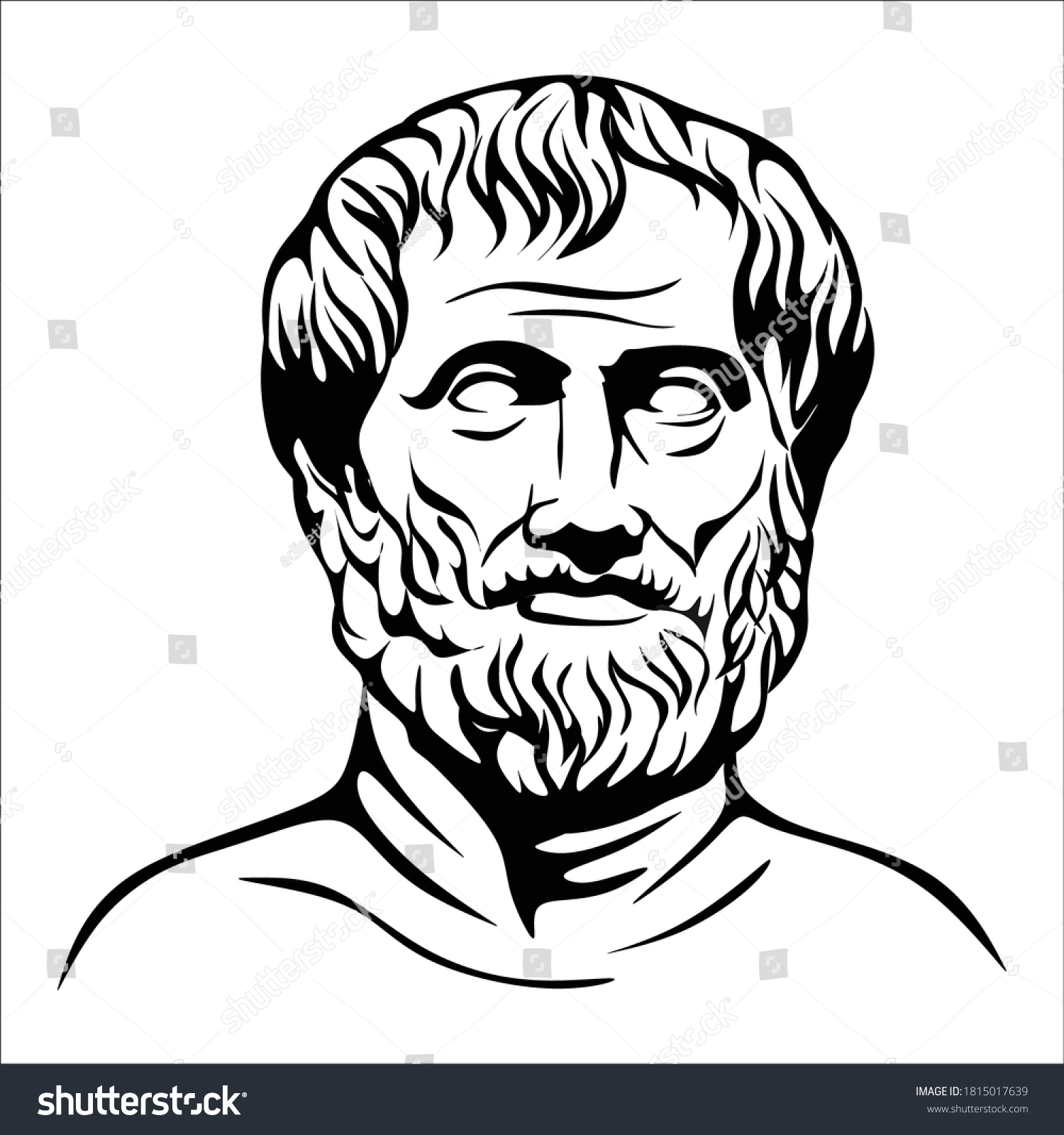 Аристотель черно белая картинка печать