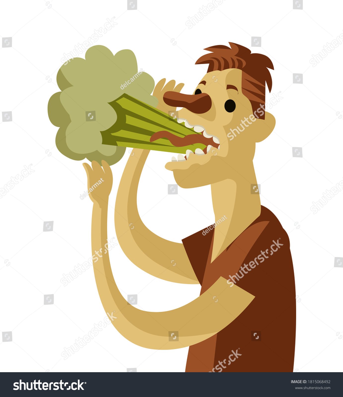 Cartoon Man Burping Green Cloud Stock Vector (Royalty Free) 1815068492 ...