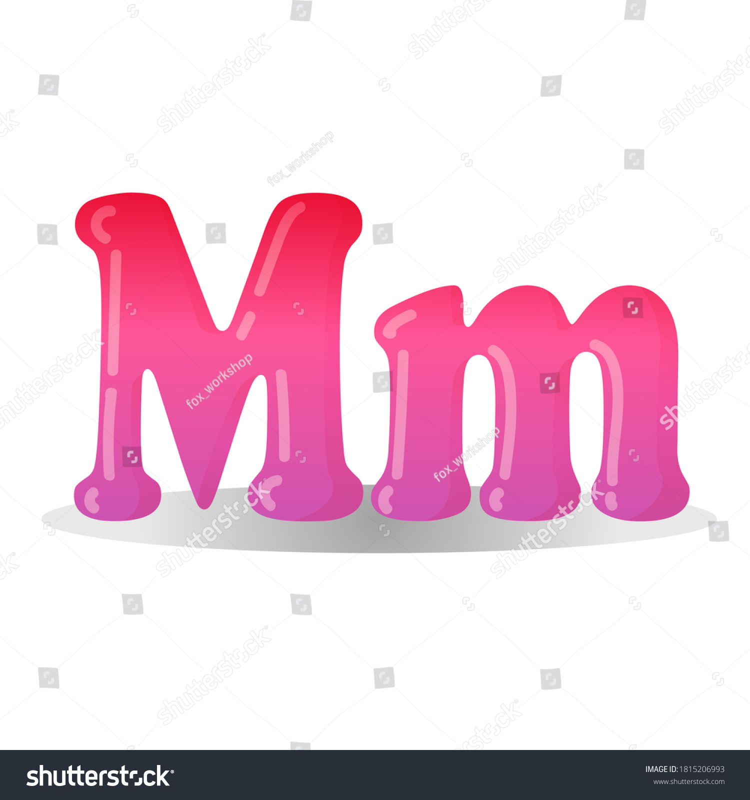 Letter M Red Color Drawn Cartoon Stock Vector (Royalty Free) 1815206993 ...