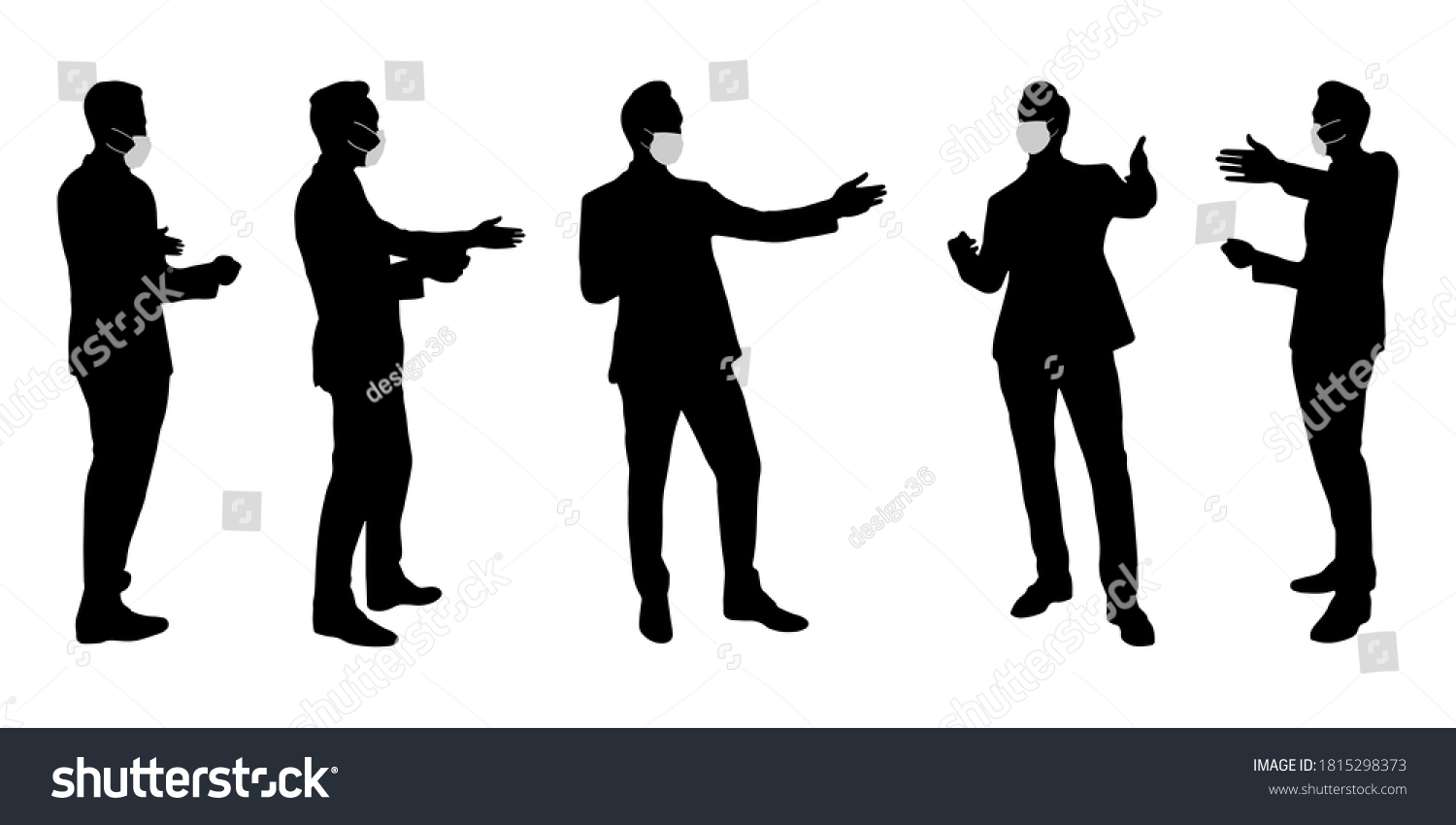 Vector Concept Conceptual Silhouette Men Talking Stock Vector (Royalty ...