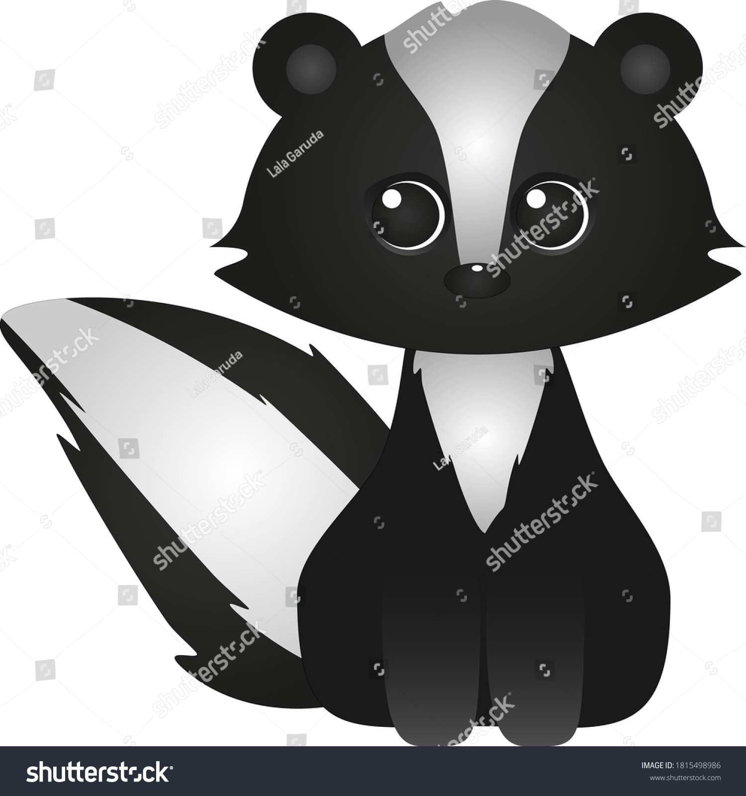 Cute Multicolored Striped Skunk Cartoon Drawing Stock Vector (Royalty ...