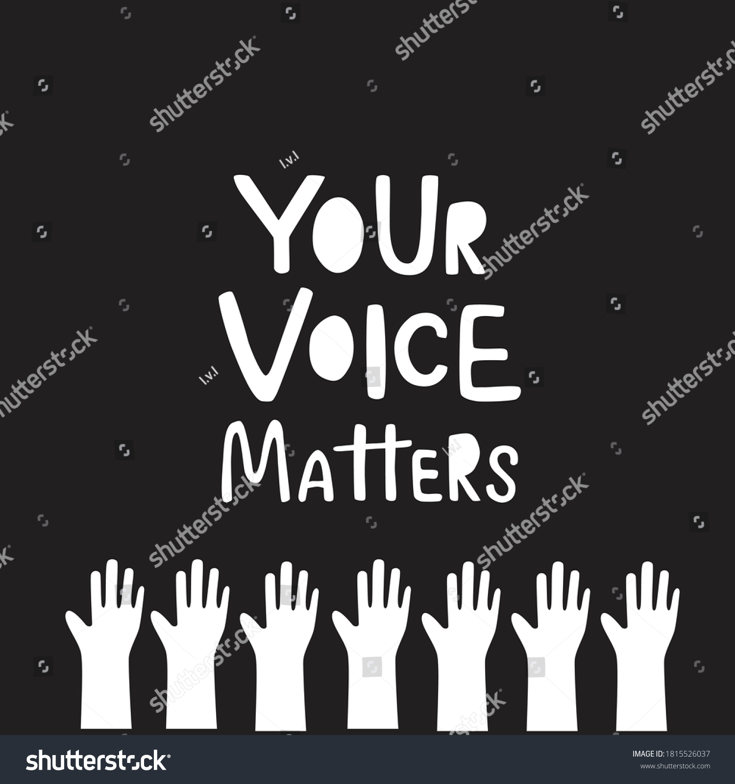 Your Voice Matters Sign Hand Illustration Stock Vector (royalty Free 