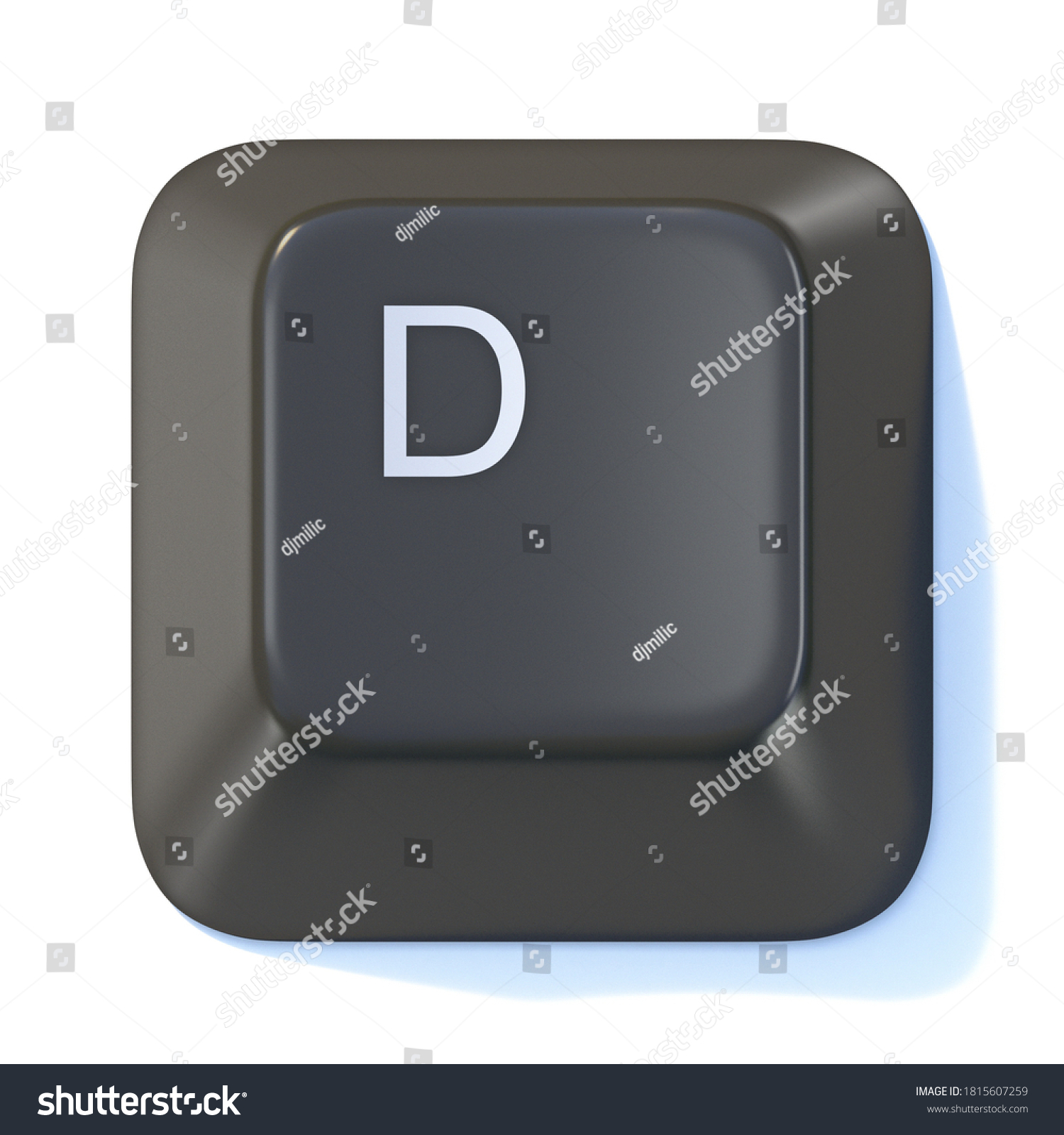 Black Computer Keyboard Key Letter D Stock Illustration 1815607259 ...