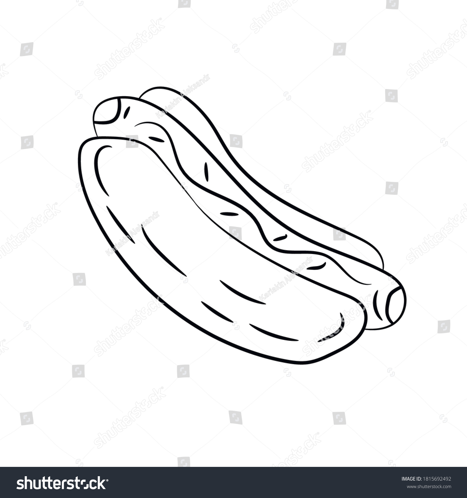 Hot Dog Drawing Black White Vector Stock Vector (Royalty Free ...