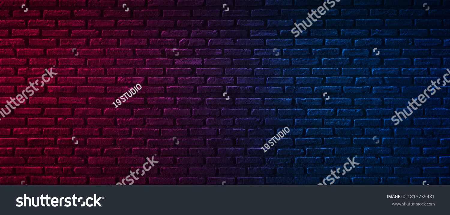 Black Brick Wall Background Neon Lighting Stock Photo 1815739481 ...