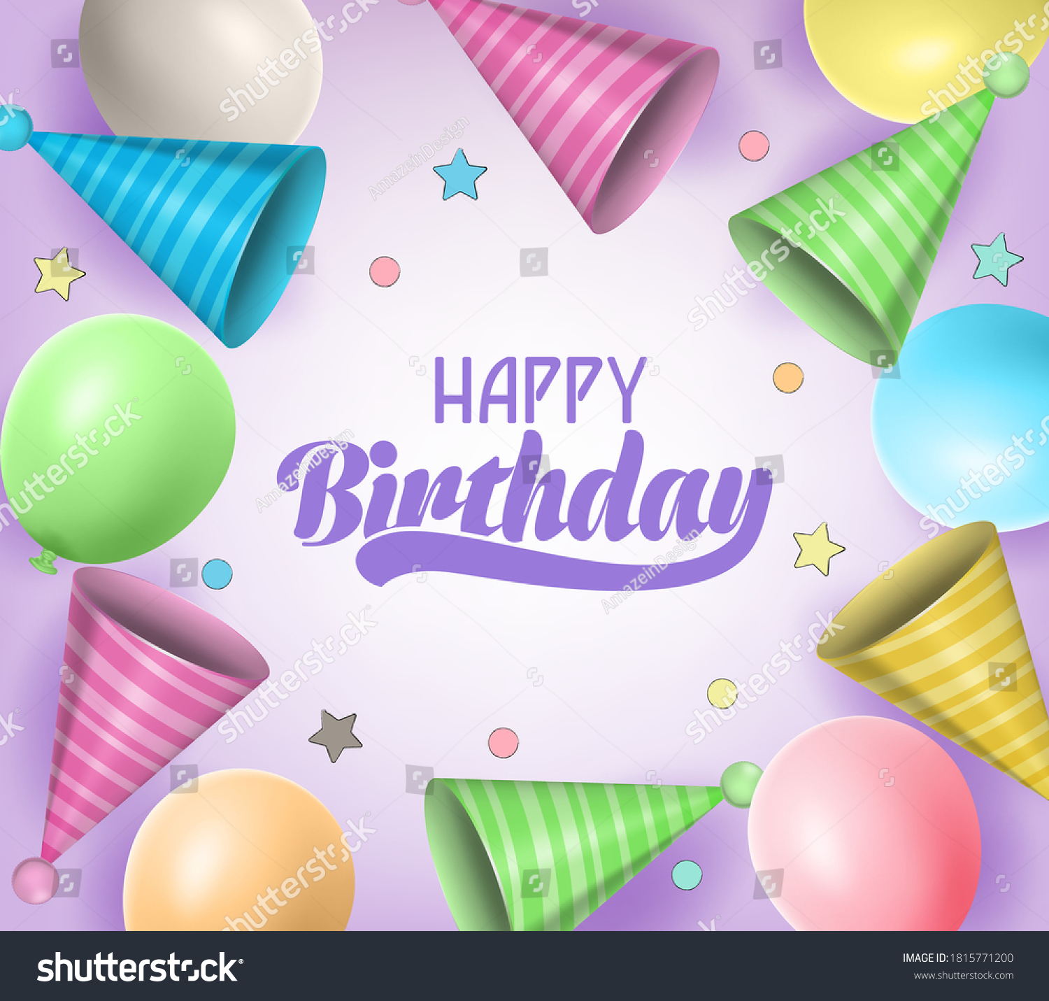 Happy Birthday Party Hat Vector Concept Stock Vector (Royalty Free ...