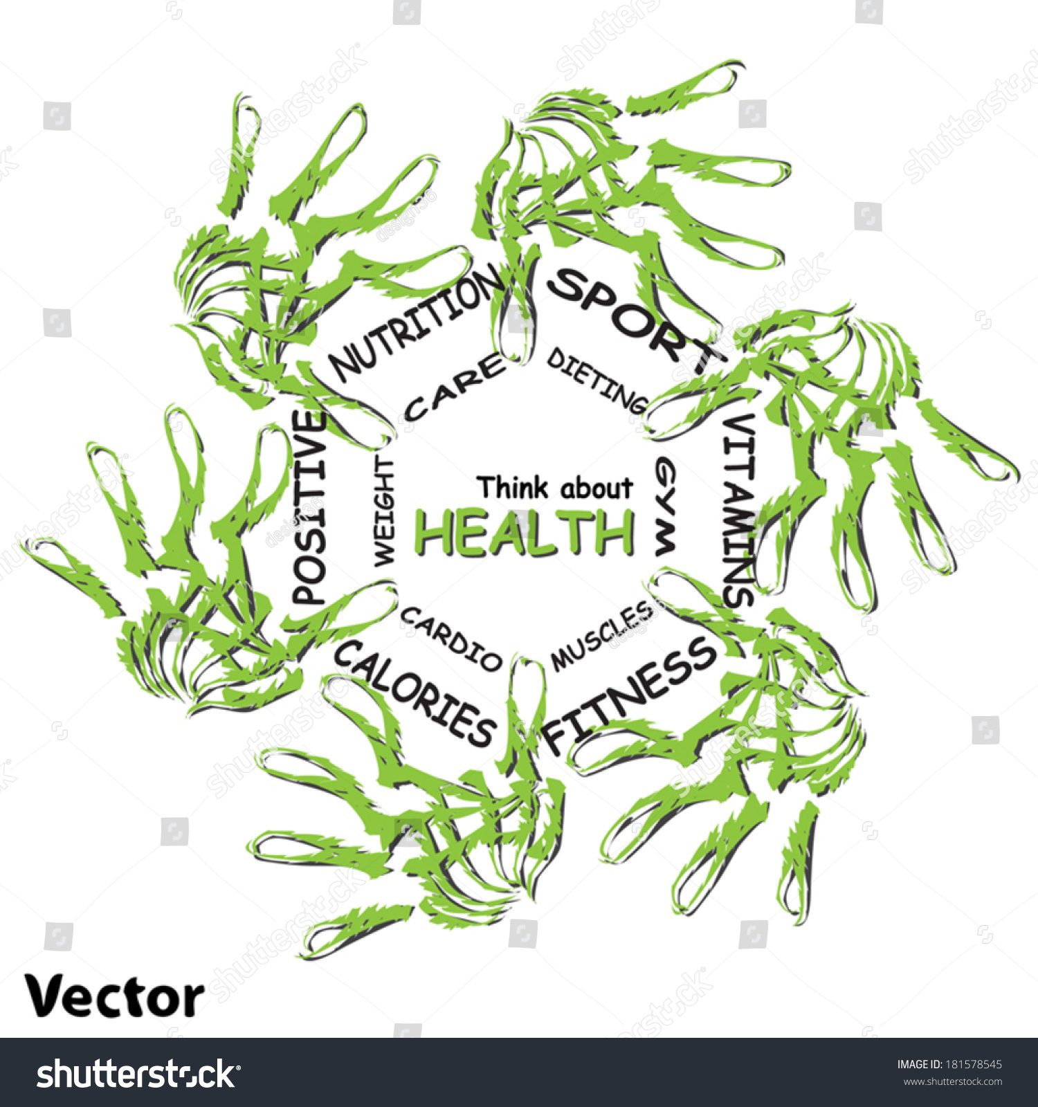 Vector Concept Circle Health Word Cloud Stock Vector Royalty Free 181578545 Shutterstock 3349