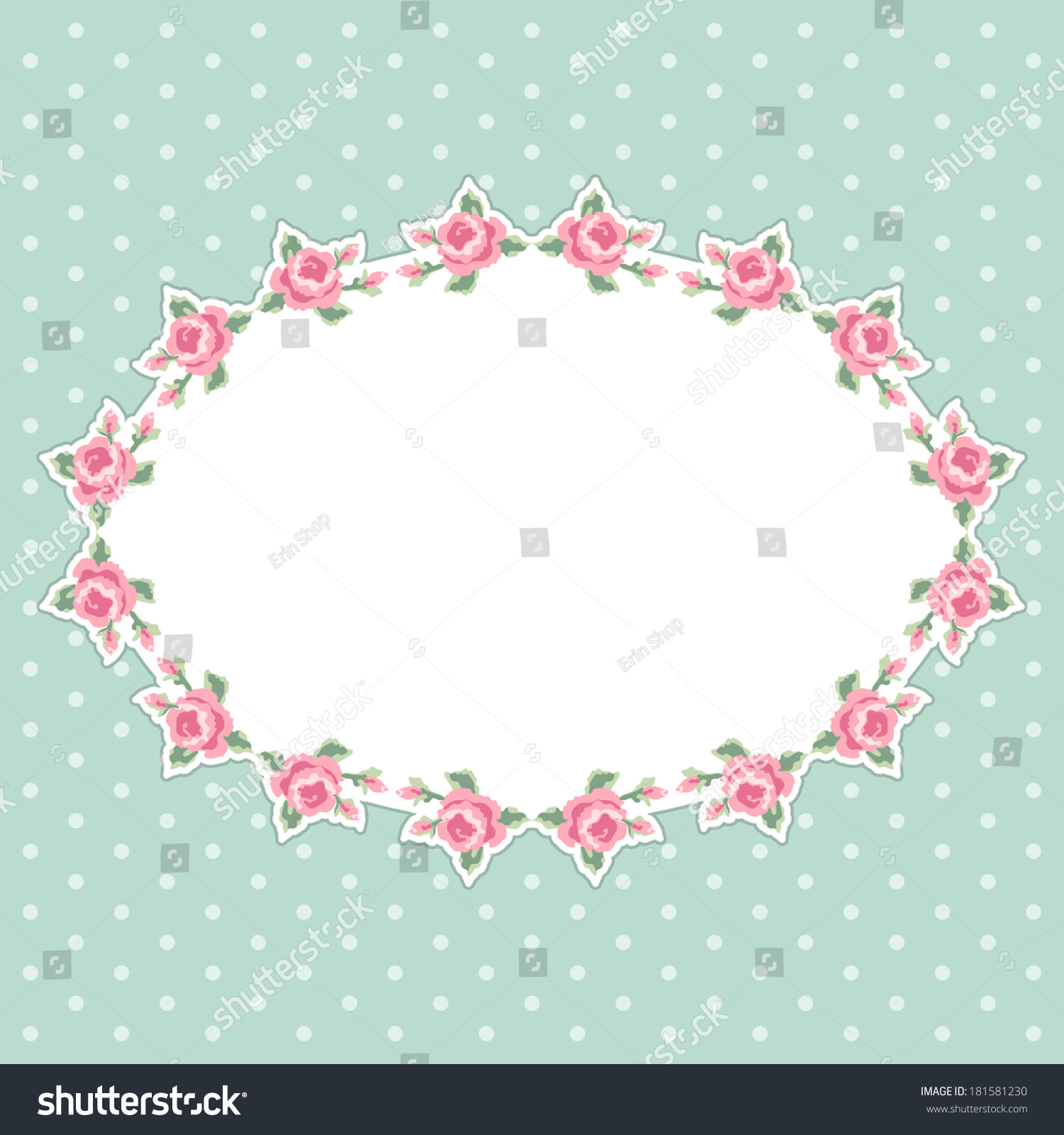 Antique Floral Frame Roses Shabby Chic Stock Illustration 181581230 ...