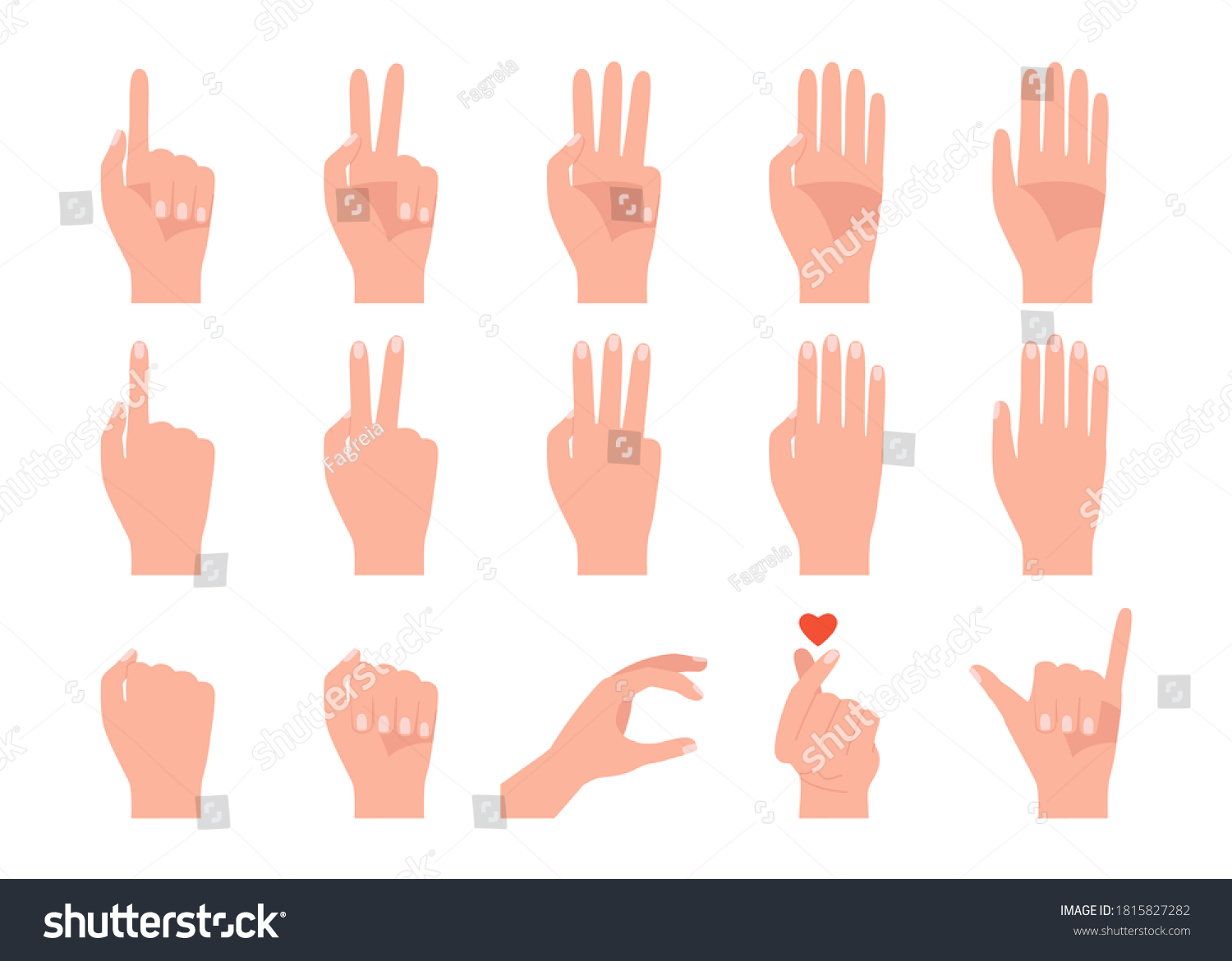 Different Gestures Human Hands Finger Pointing Stock Vector (Royalty ...