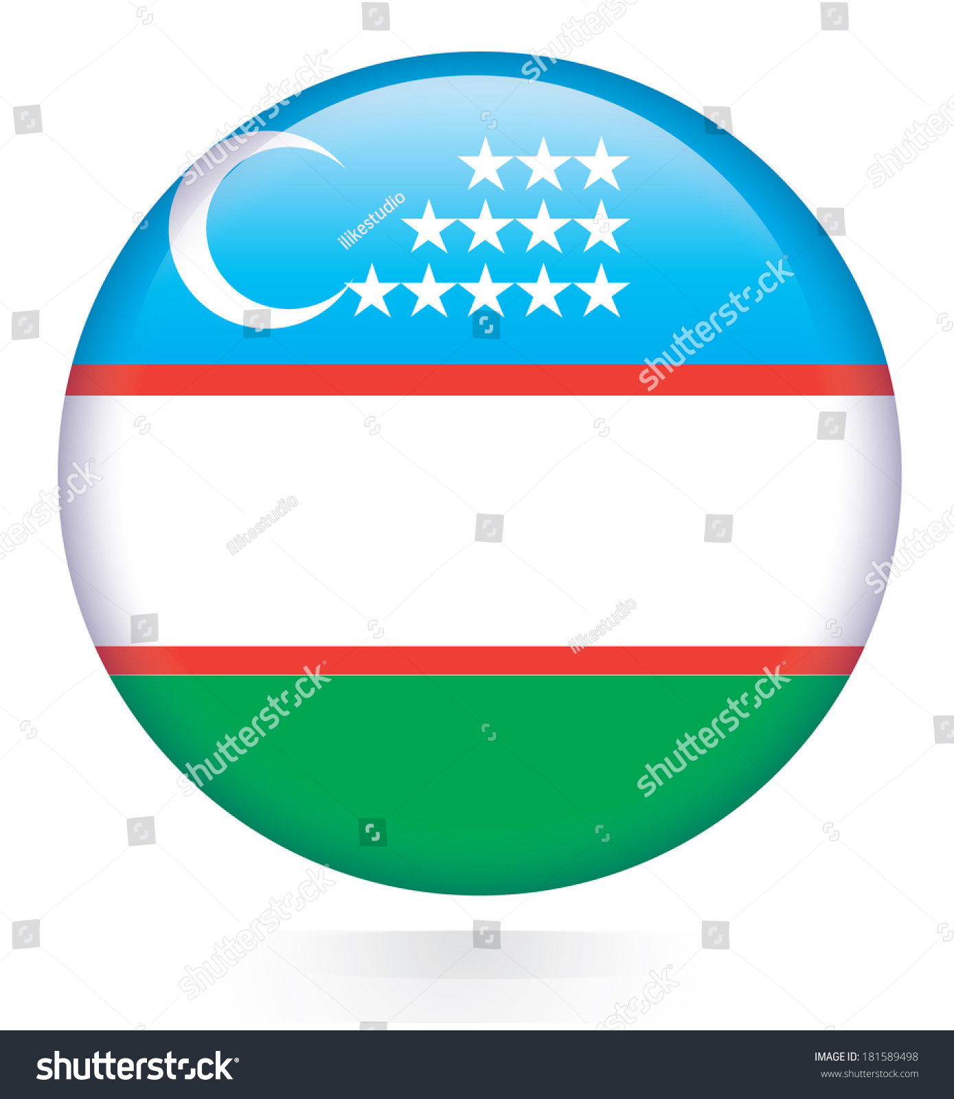 Uzbekistan Flag Button Stock Vector (Royalty Free) 181589498 | Shutterstock