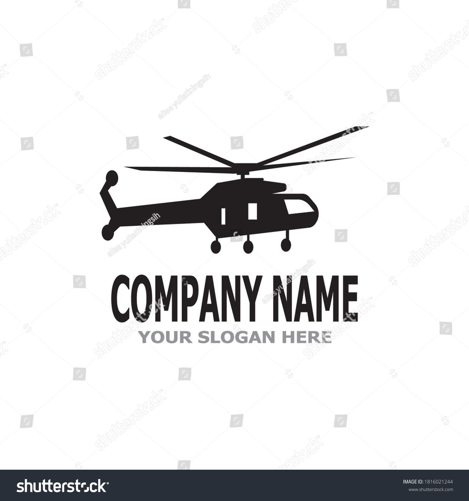 Helicopter Military Logo Vector Template Stock Vector (Royalty Free ...