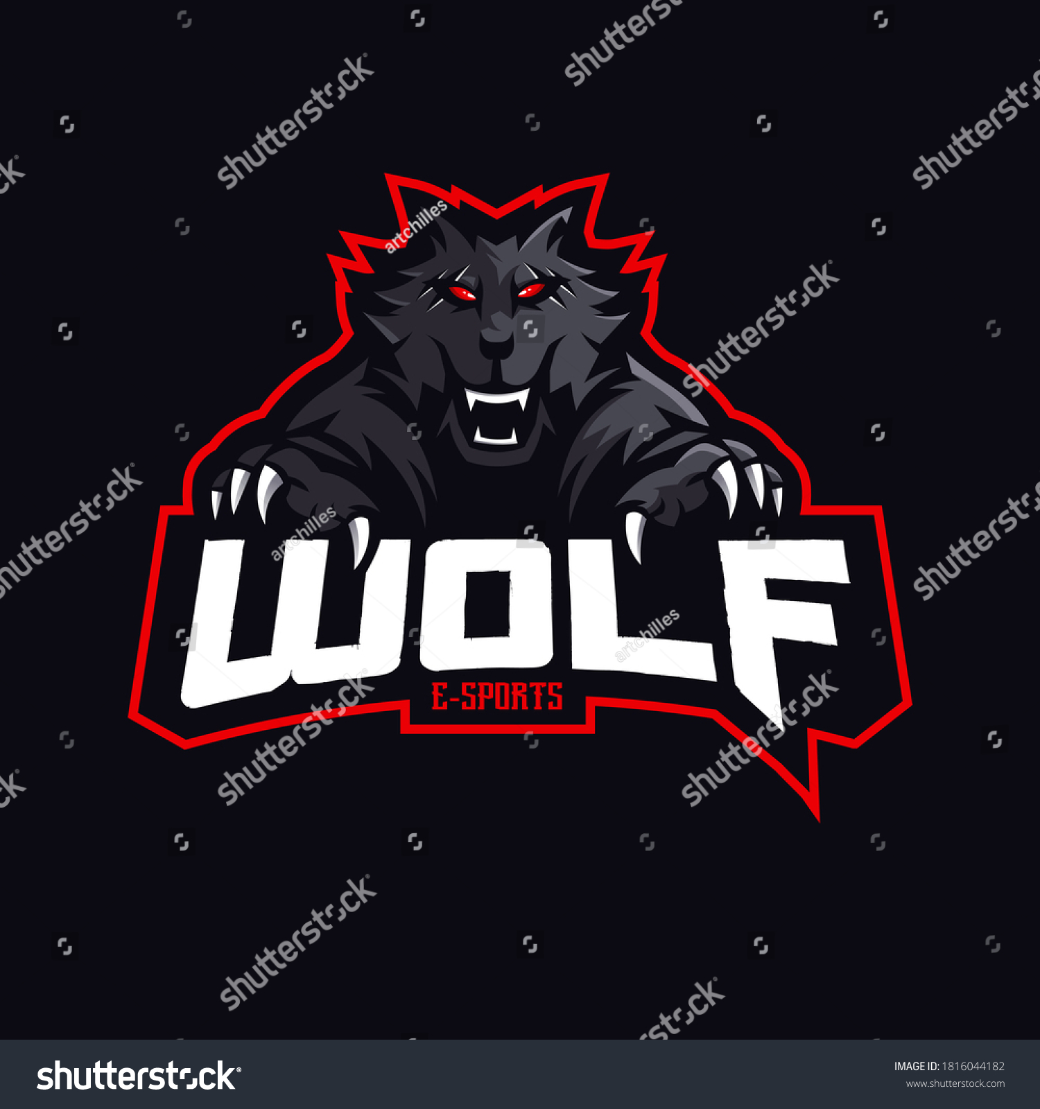 Wolf Mascot Logo Design Vector Modern Stock Vector (Royalty Free ...