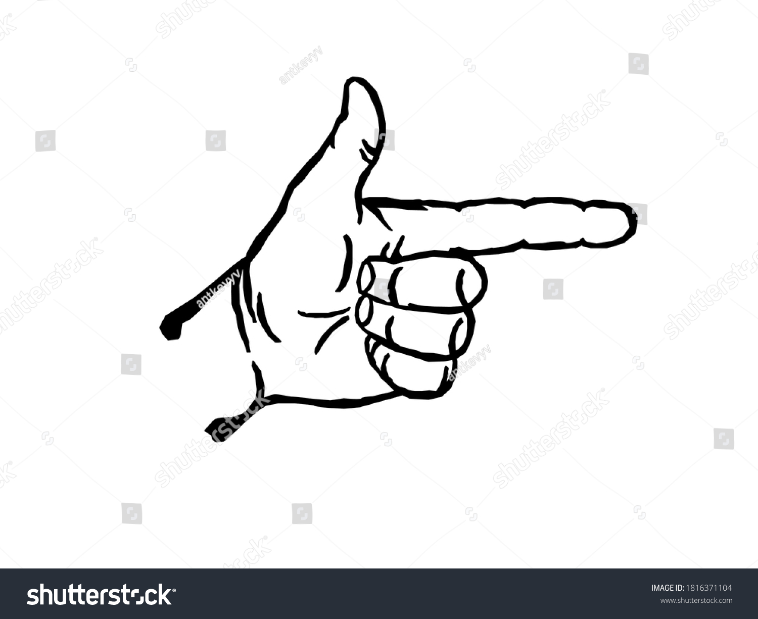 Finger Point Gun Symbol Vector Illustration Stock Vector (Royalty Free ...