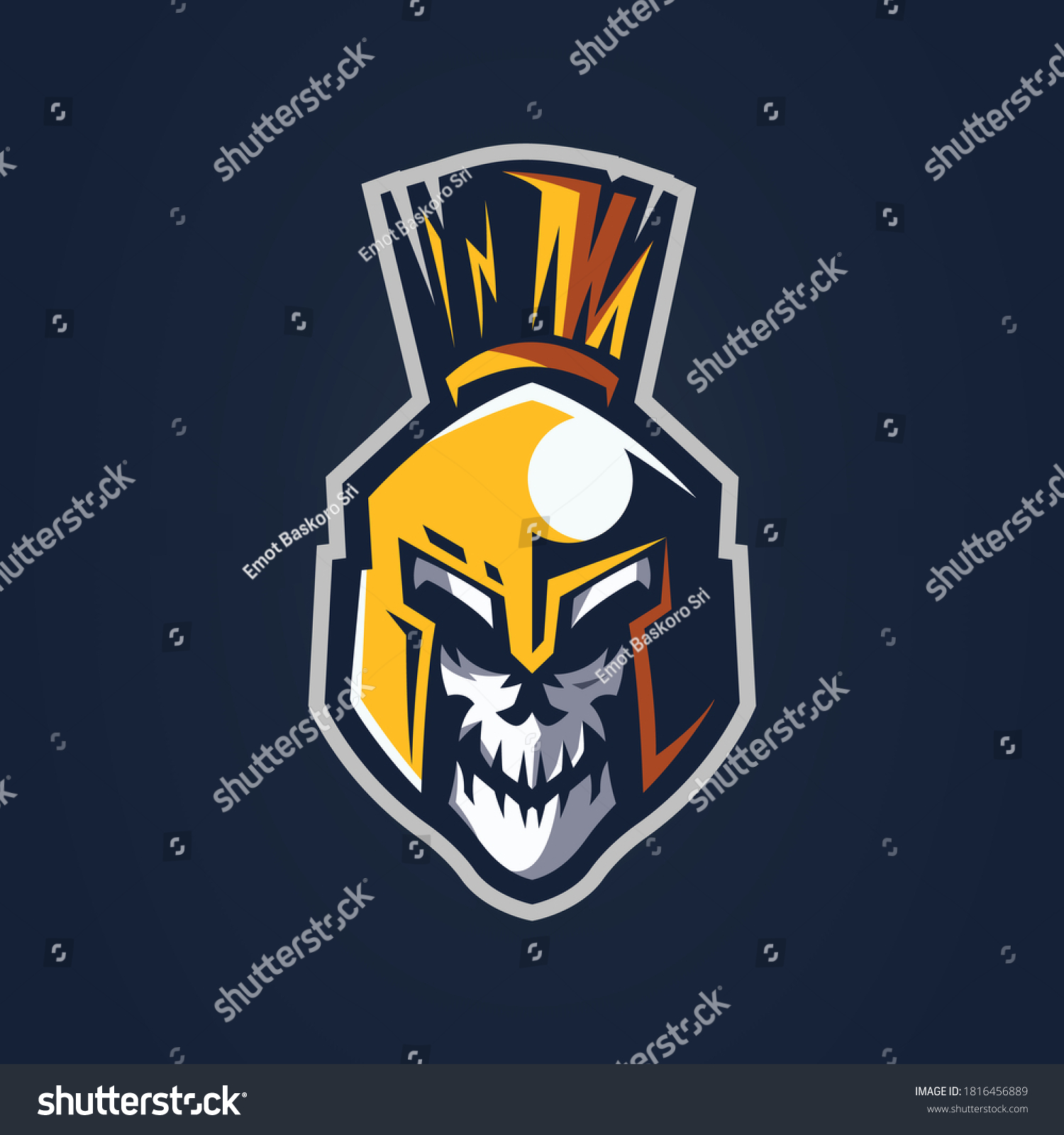 Skull Warrior Mascot Logo Design Stock Vector (Royalty Free) 1816456889 ...