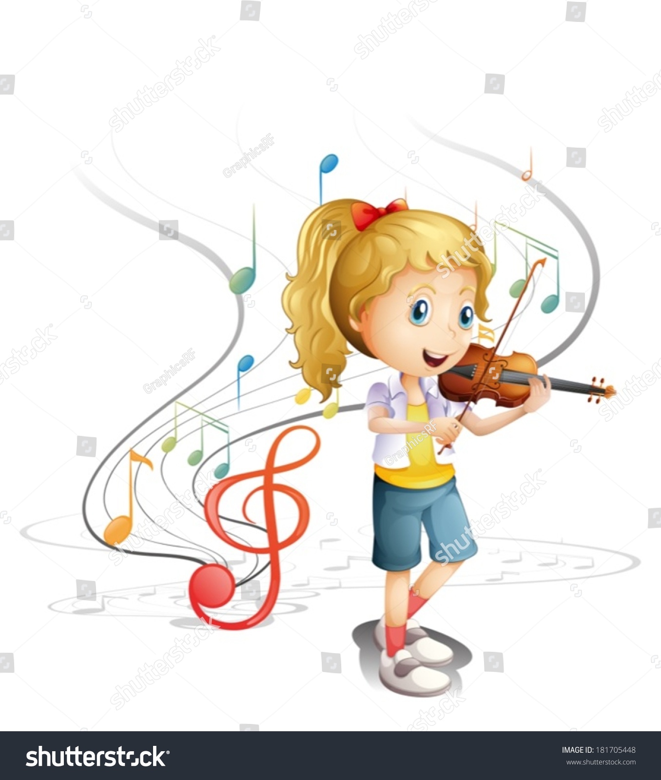 Illustration Young Musician On White Background Stock Vector (Royalty ...