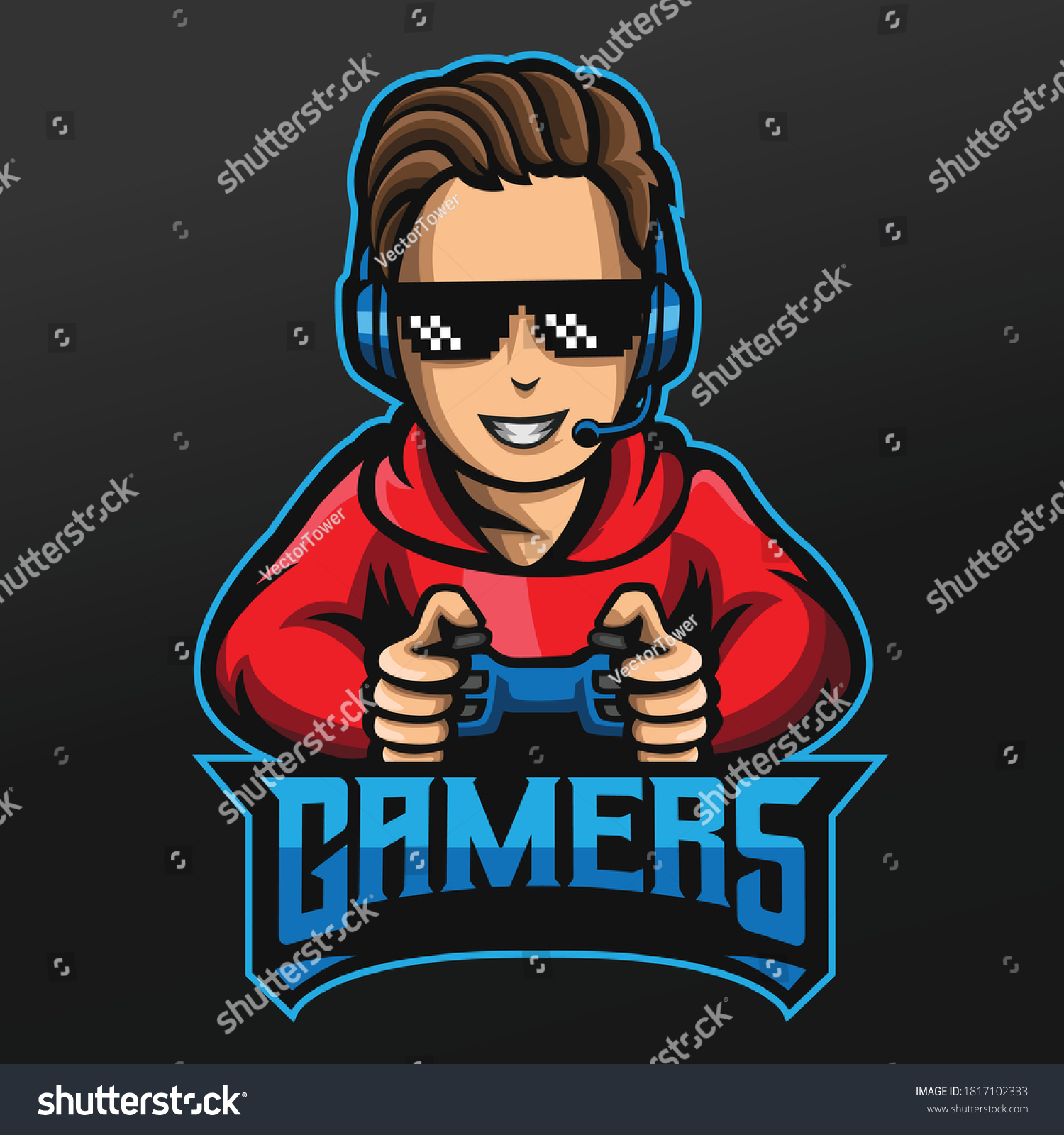 Gamer Boy Mascot Sport Illustration Design Stock Vector (Royalty Free ...