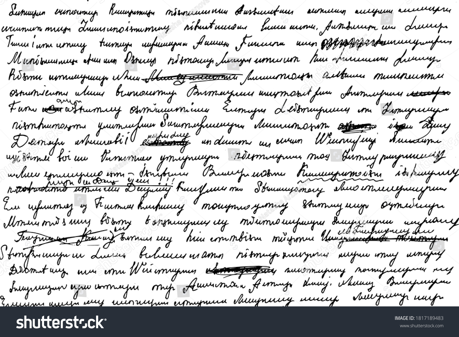 illegible-unreadable-handwritten-text-sloppy-handwriting-stock-vector