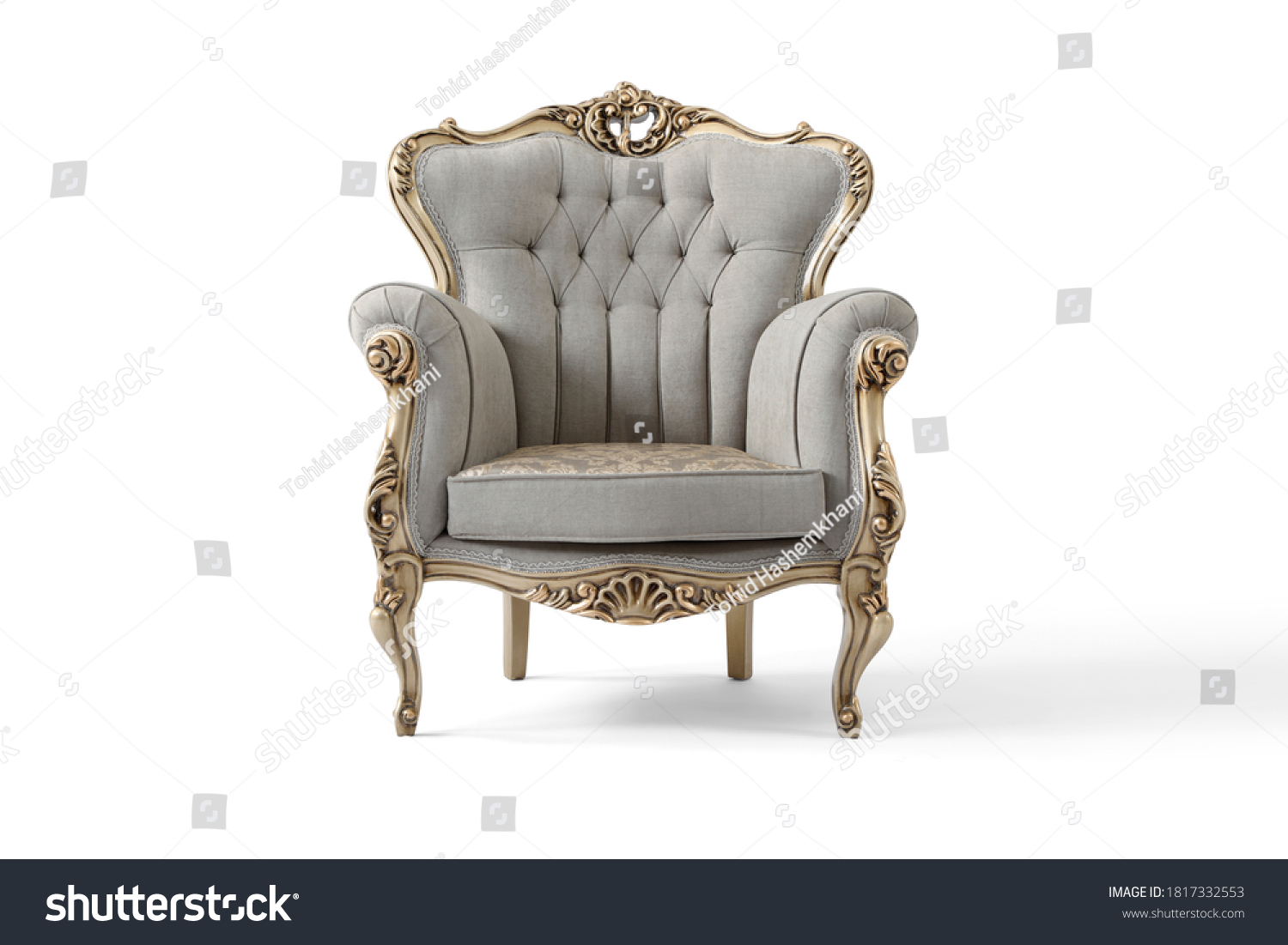 Classic Armchair Isolated On White Background Stock Photo 1817332553 ...