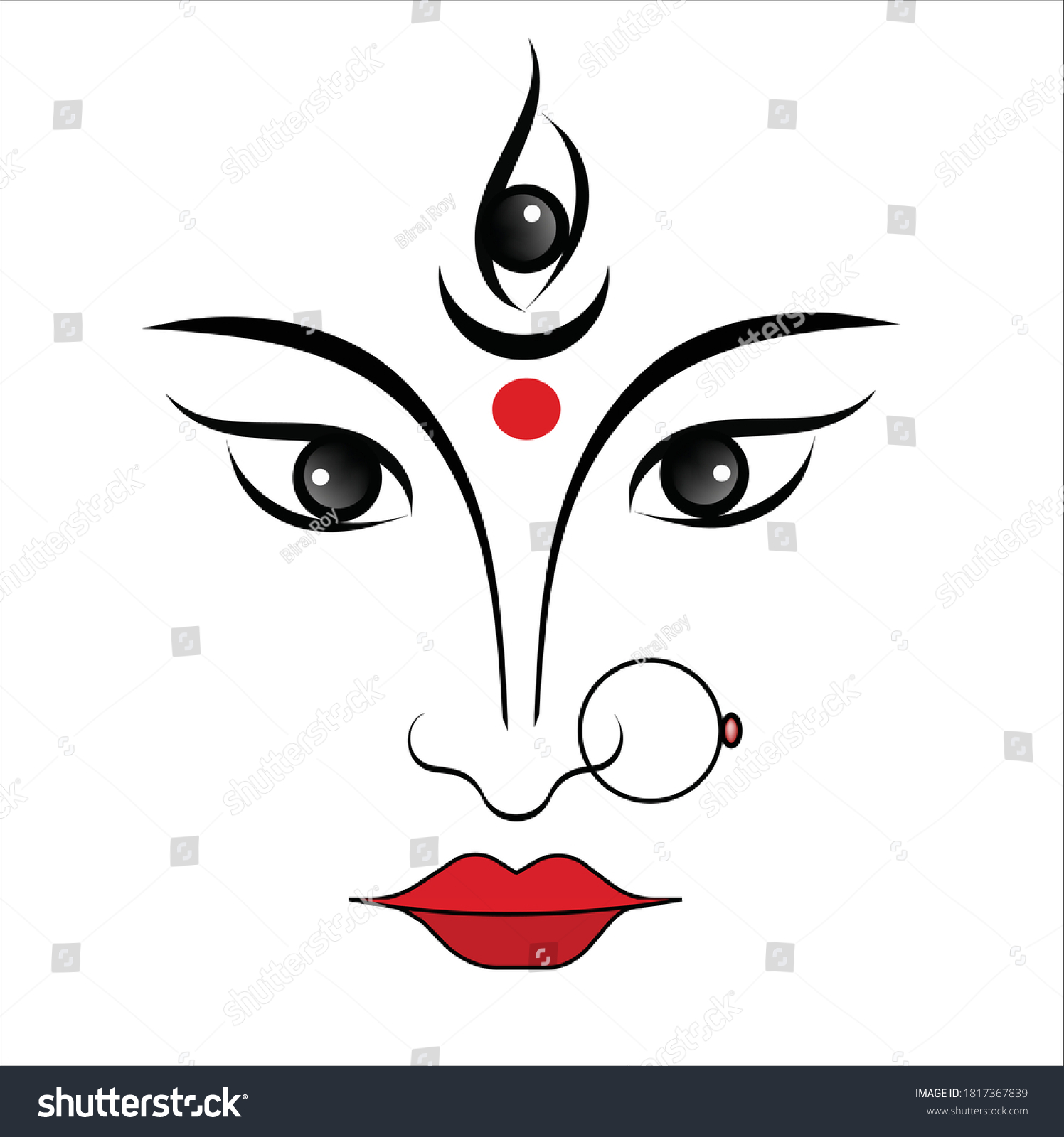 Indian Religion Festival Durga Puja Special Stock Vector (Royalty Free ...