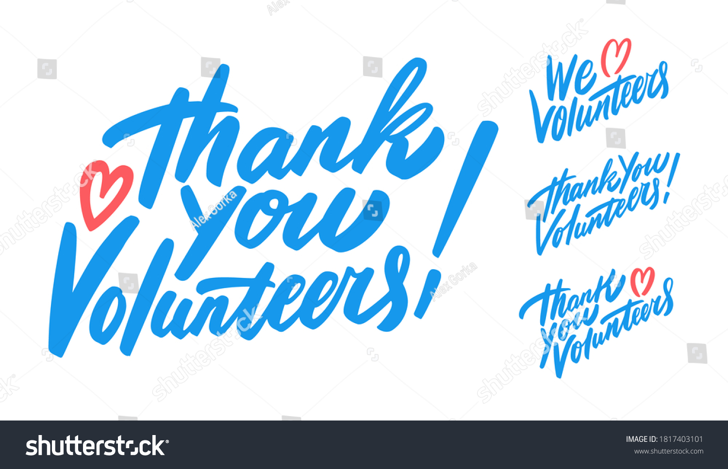 Thank You Volunteers We Love Volunteers Stock Vector Royalty Free 1817403101 Shutterstock