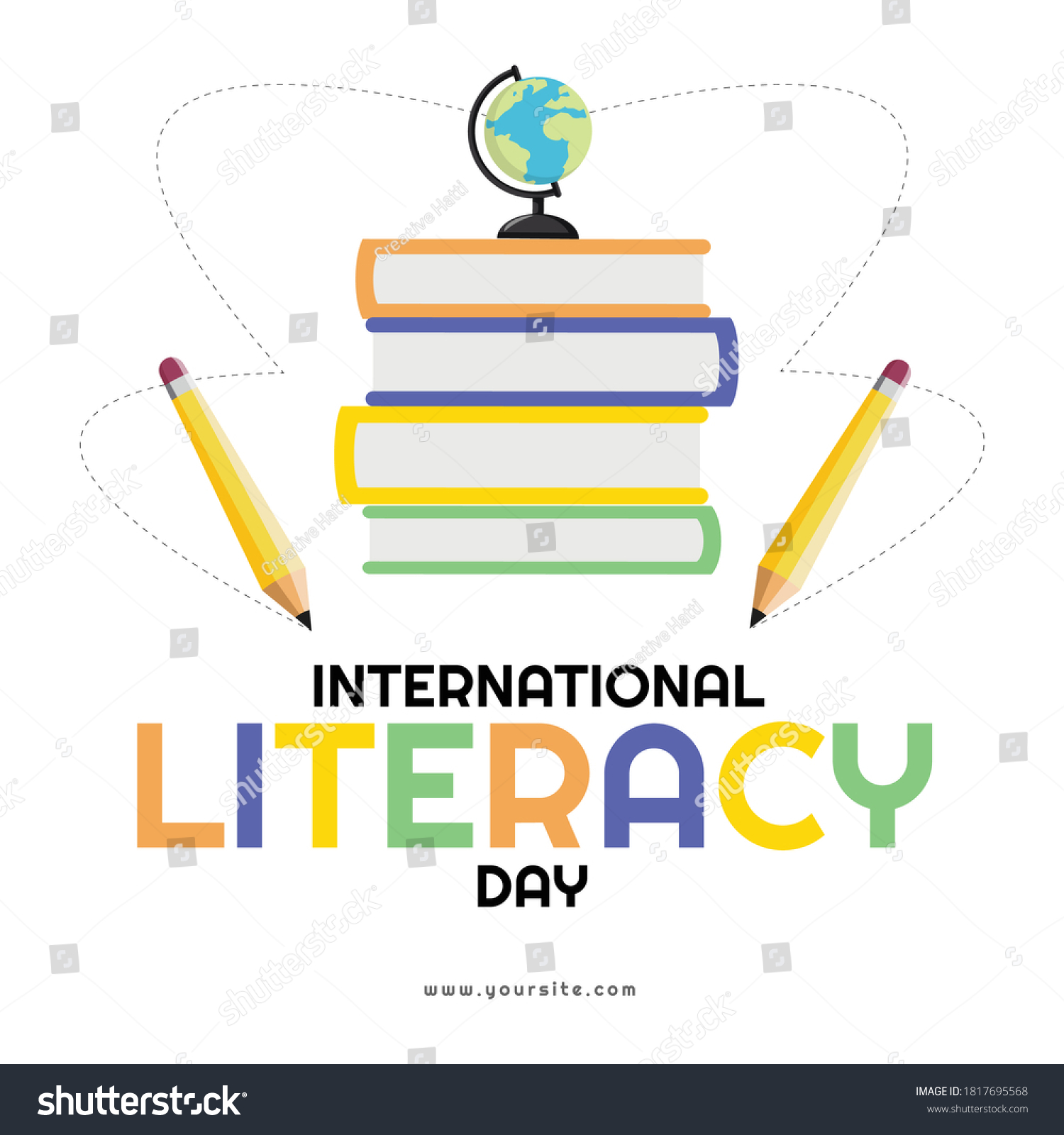 International Literacy Day Banner Design Template Stock Vector (Royalty ...