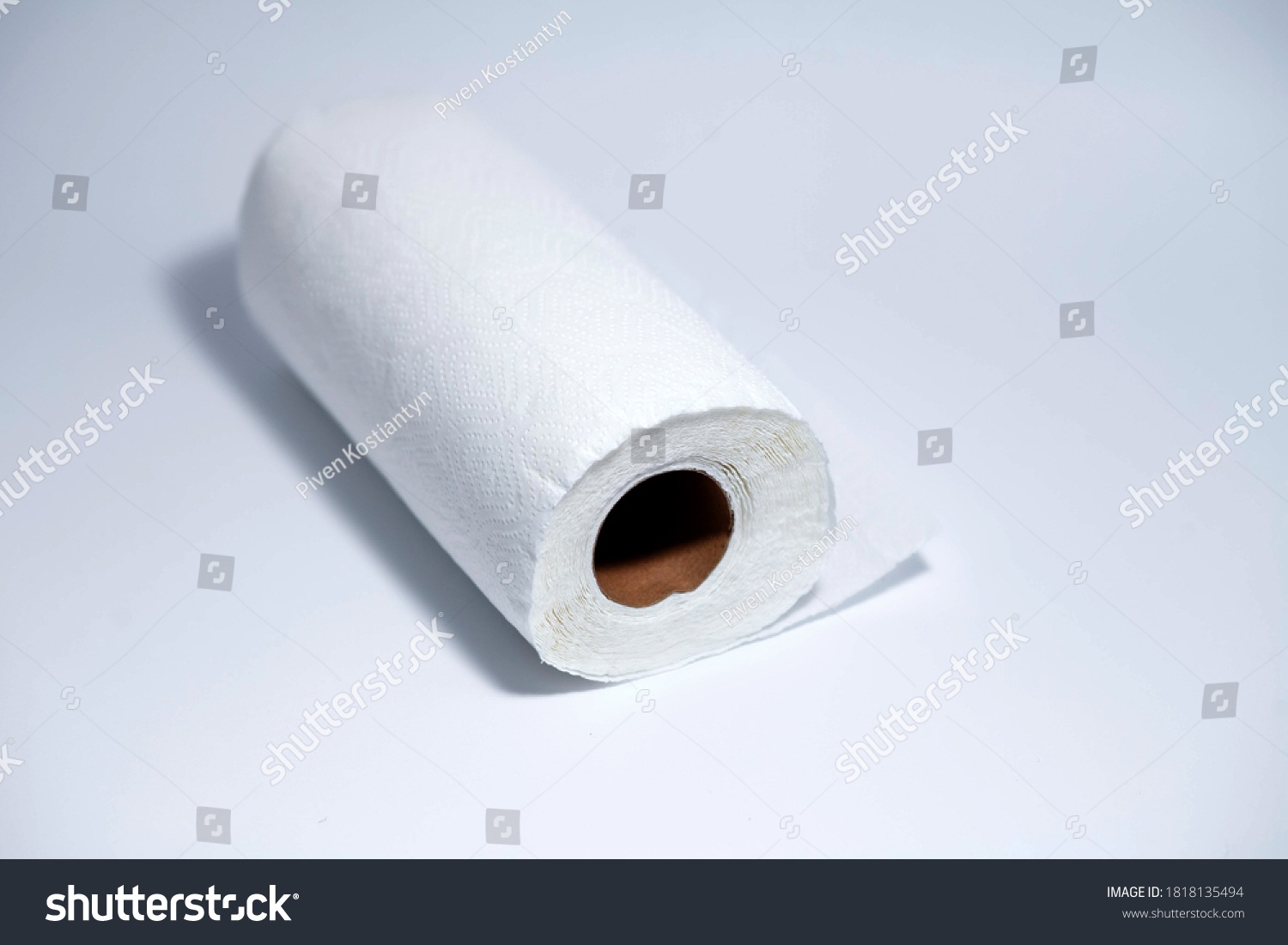 White Paper Towel Roll White Background Stock Photo 1818135494 ...