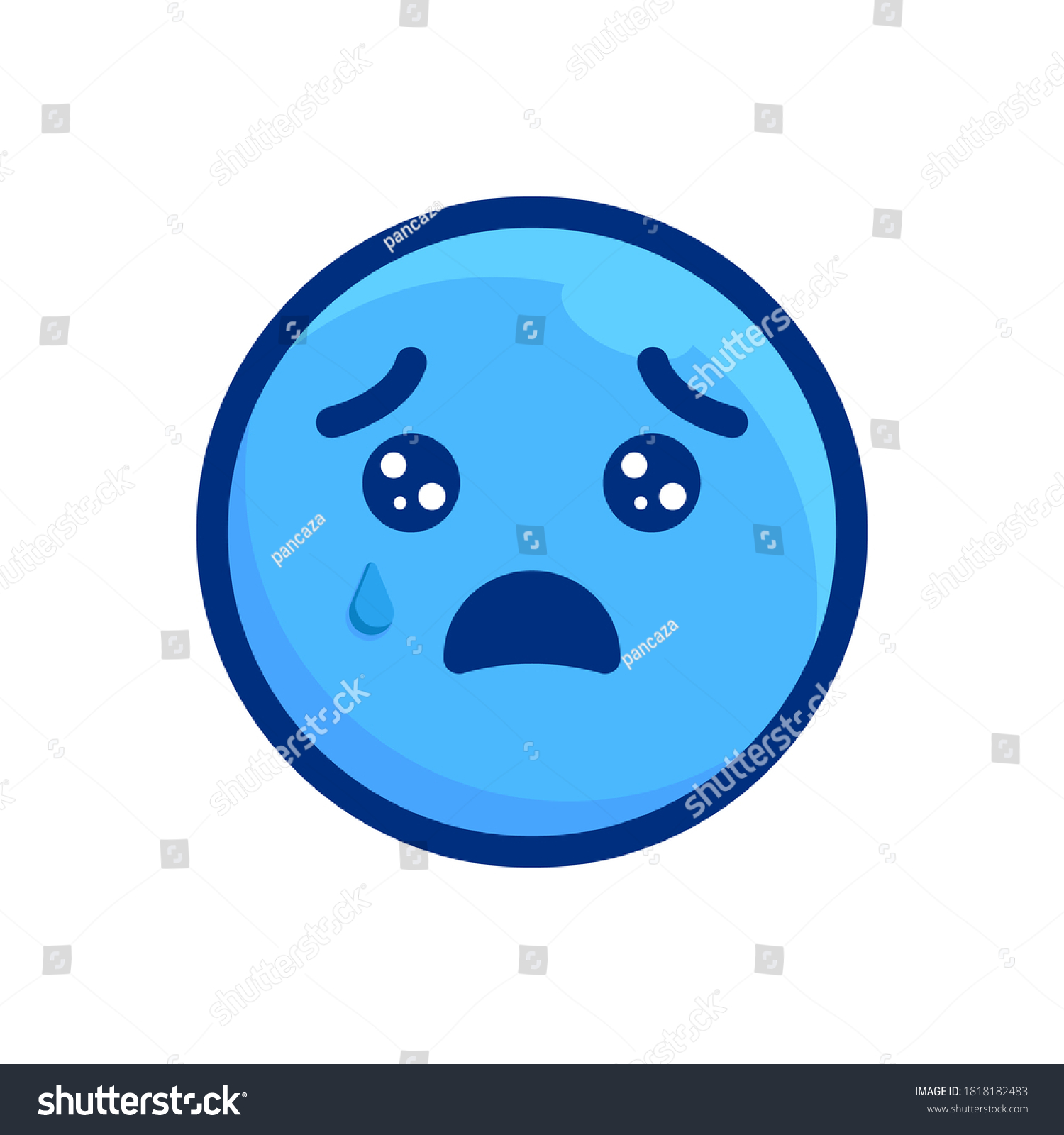 blue sad face emoticon