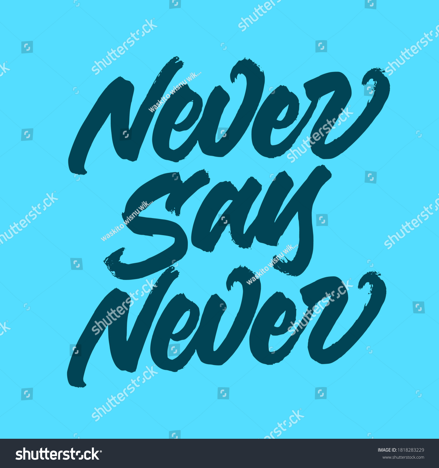 Never Say Never Handwritten Modern Calligraphy Stock Vector (Royalty ...