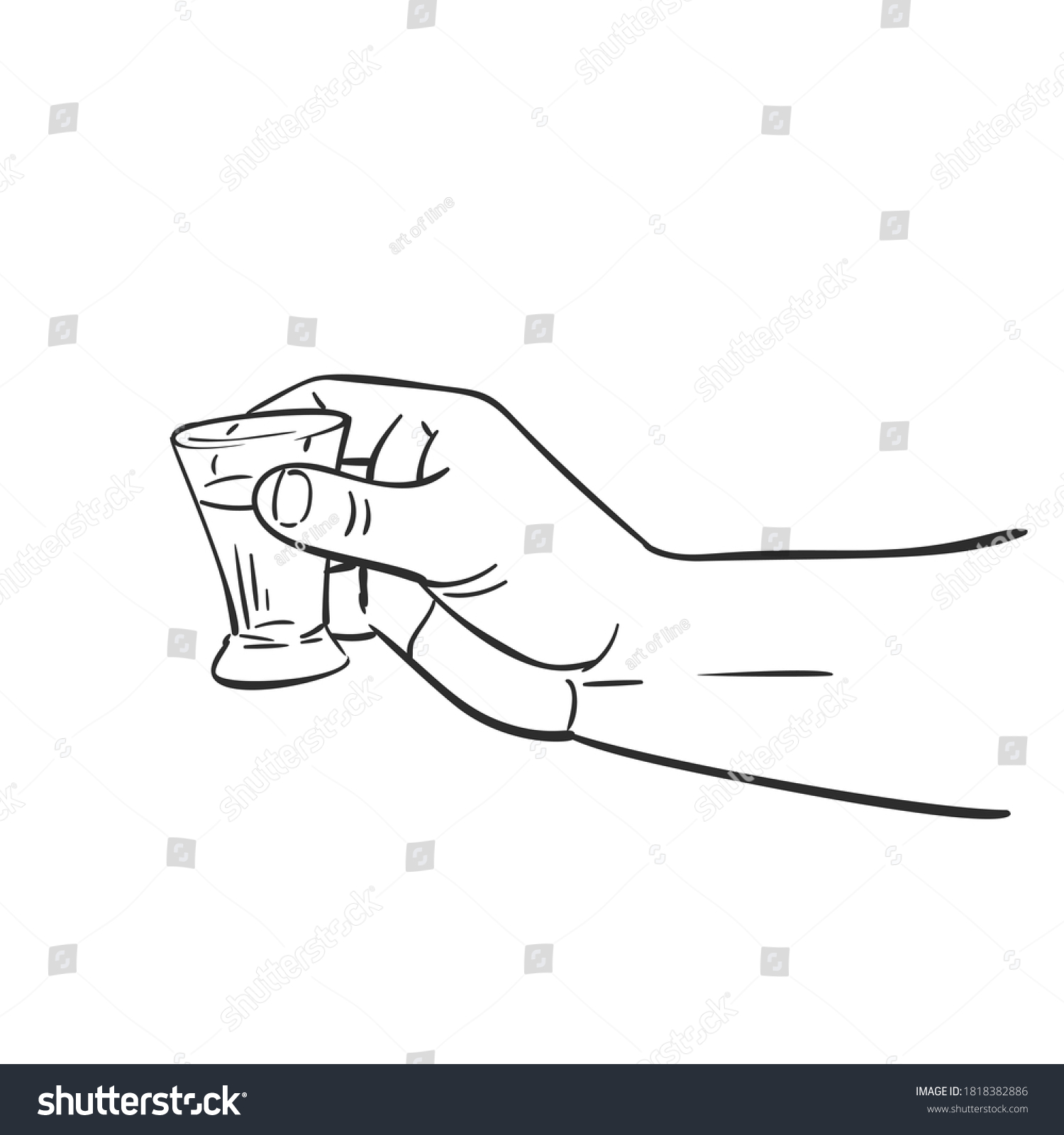 Hand Holding Shot Glass Alcohol Drink Stock Vector (Royalty Free ...