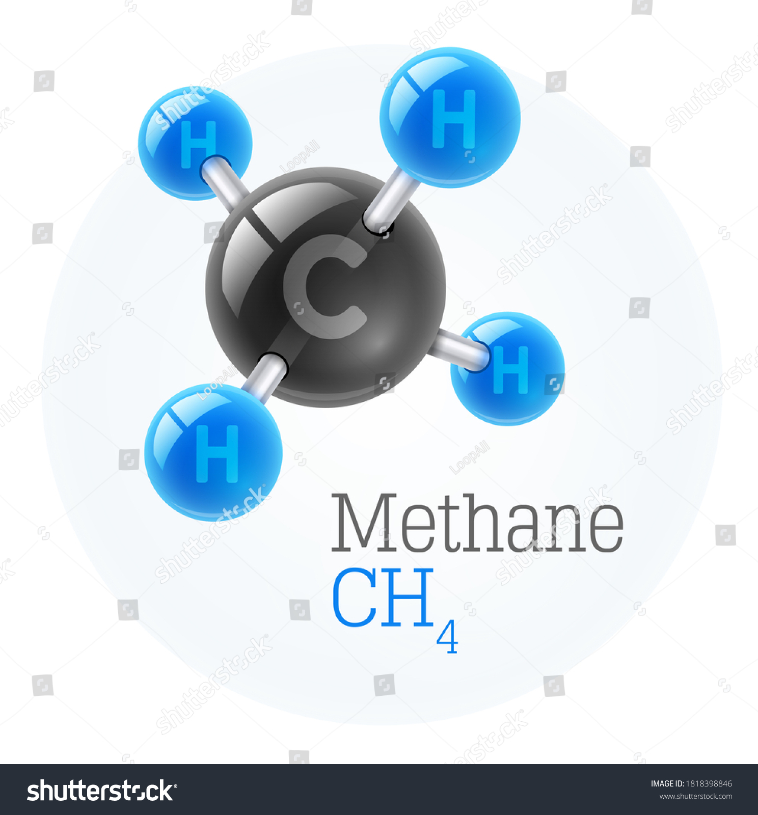 Physical Chemical Molecule Model Gas Methane Stock Illustration ...