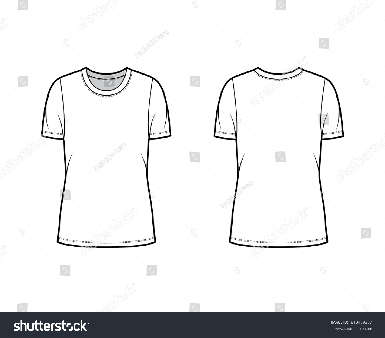 Crew Neck Jersey Tshirt Technical Fashion Stock Vector (Royalty Free ...