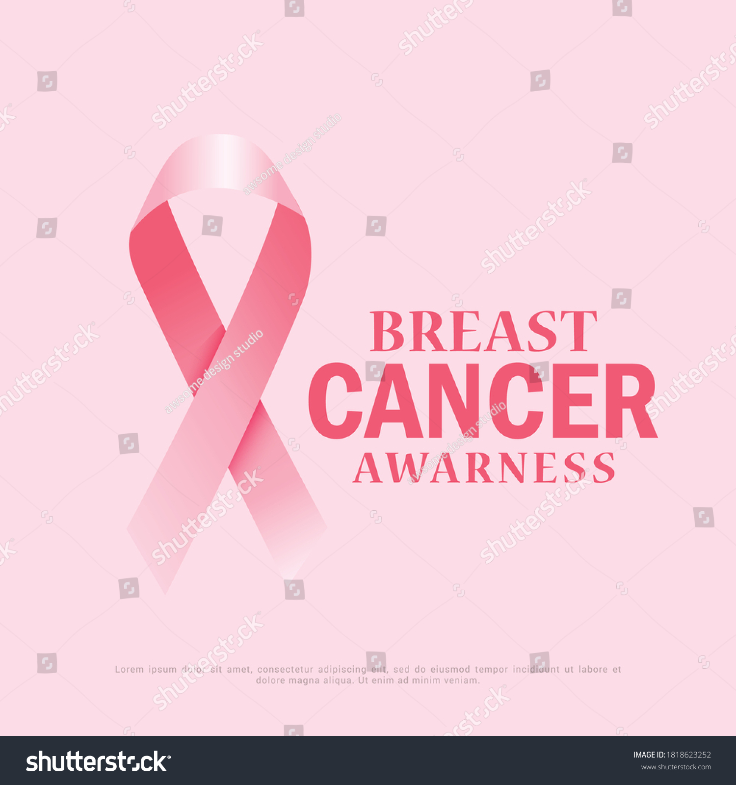 Breast Cancer Awareness Month Poster Banner Stock Vector (Royalty Free ...