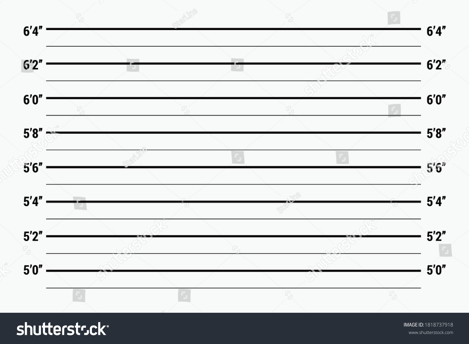 Chriminal Height Mugshot Lines Police Verification Stock Vector ...