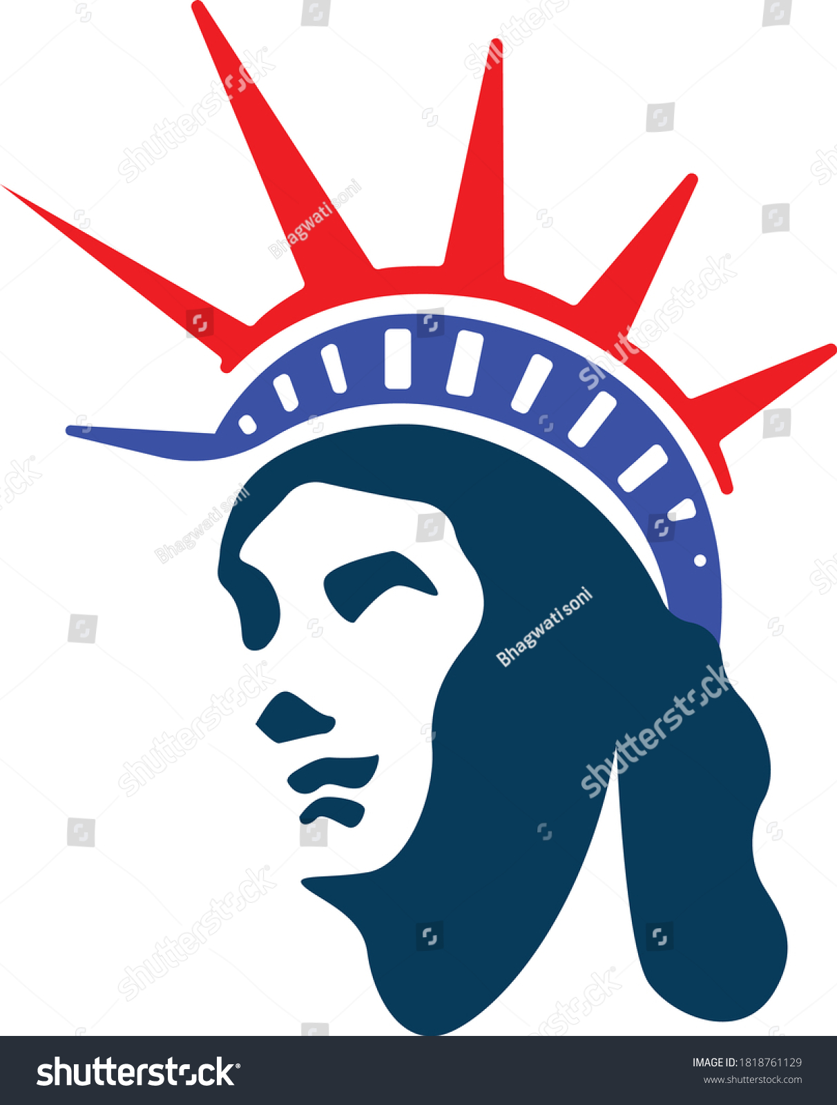 Statue Liberty Logo Design Template Light Stock Vector (Royalty Free ...