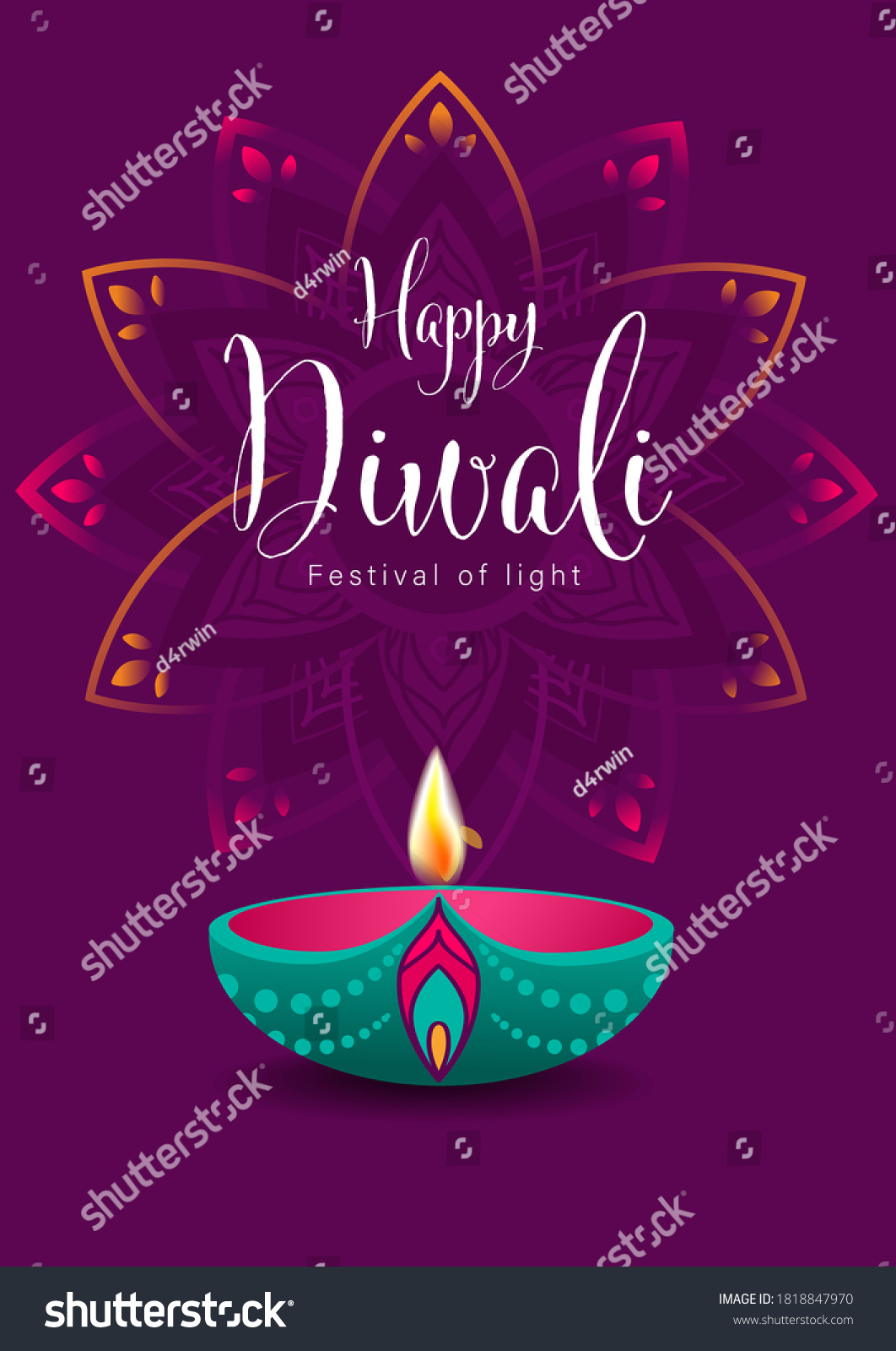 Happy Diwali Deepavali Vector Illustration Indian Stock Vector (Royalty ...