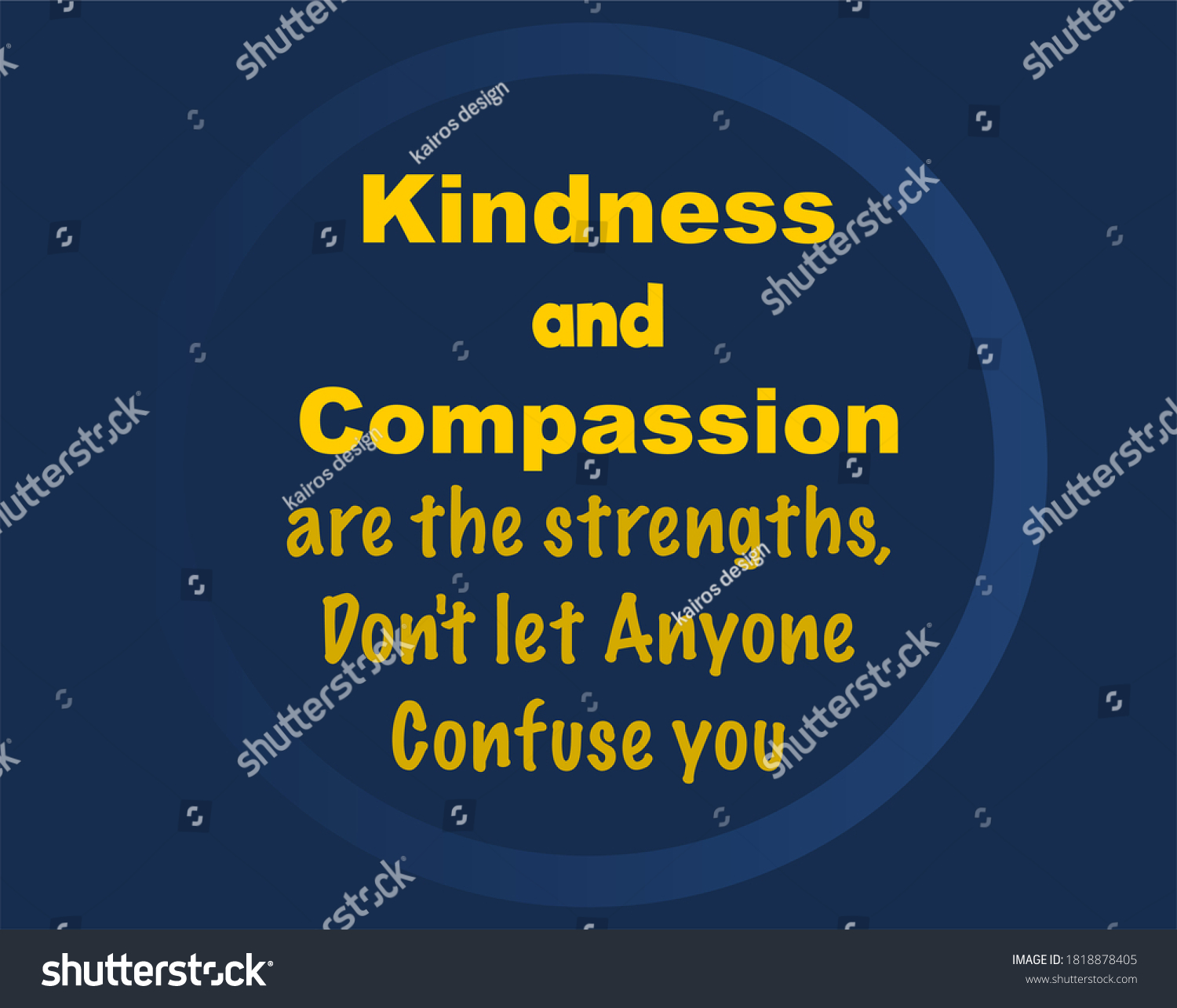 Vector Quote Kindness Compassion Strengths Inspirational Stock Vector Royalty Free 1818878405