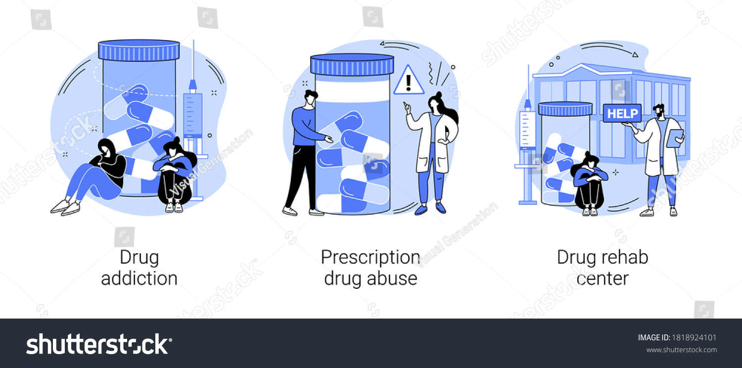 Drug Addiction Abstract Concept Vector Illustration Stock Vector